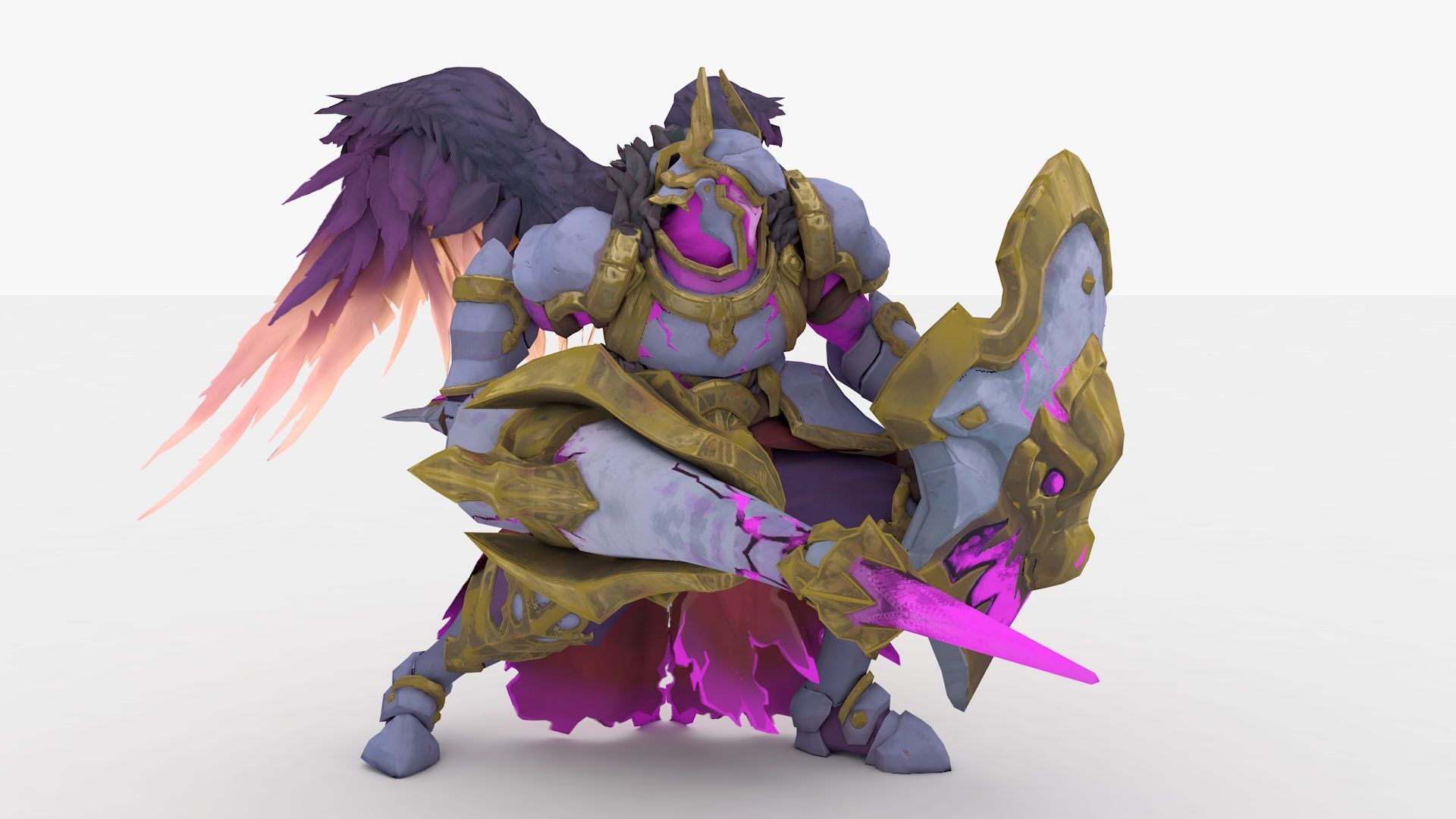 Angel Rigged and Animated Low-poly 3D model_9