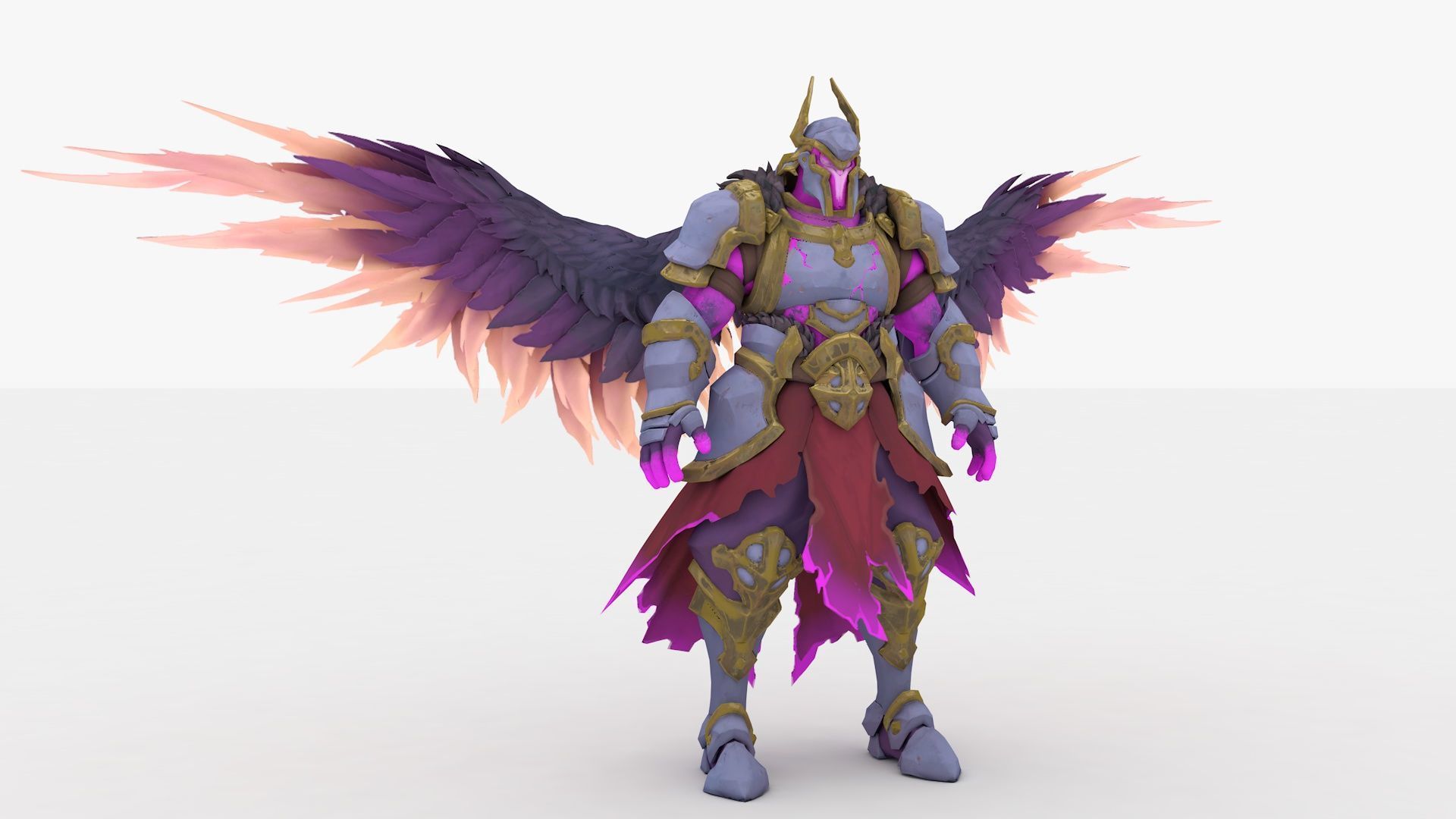 Angel Rigged and Animated Low-poly 3D model_6