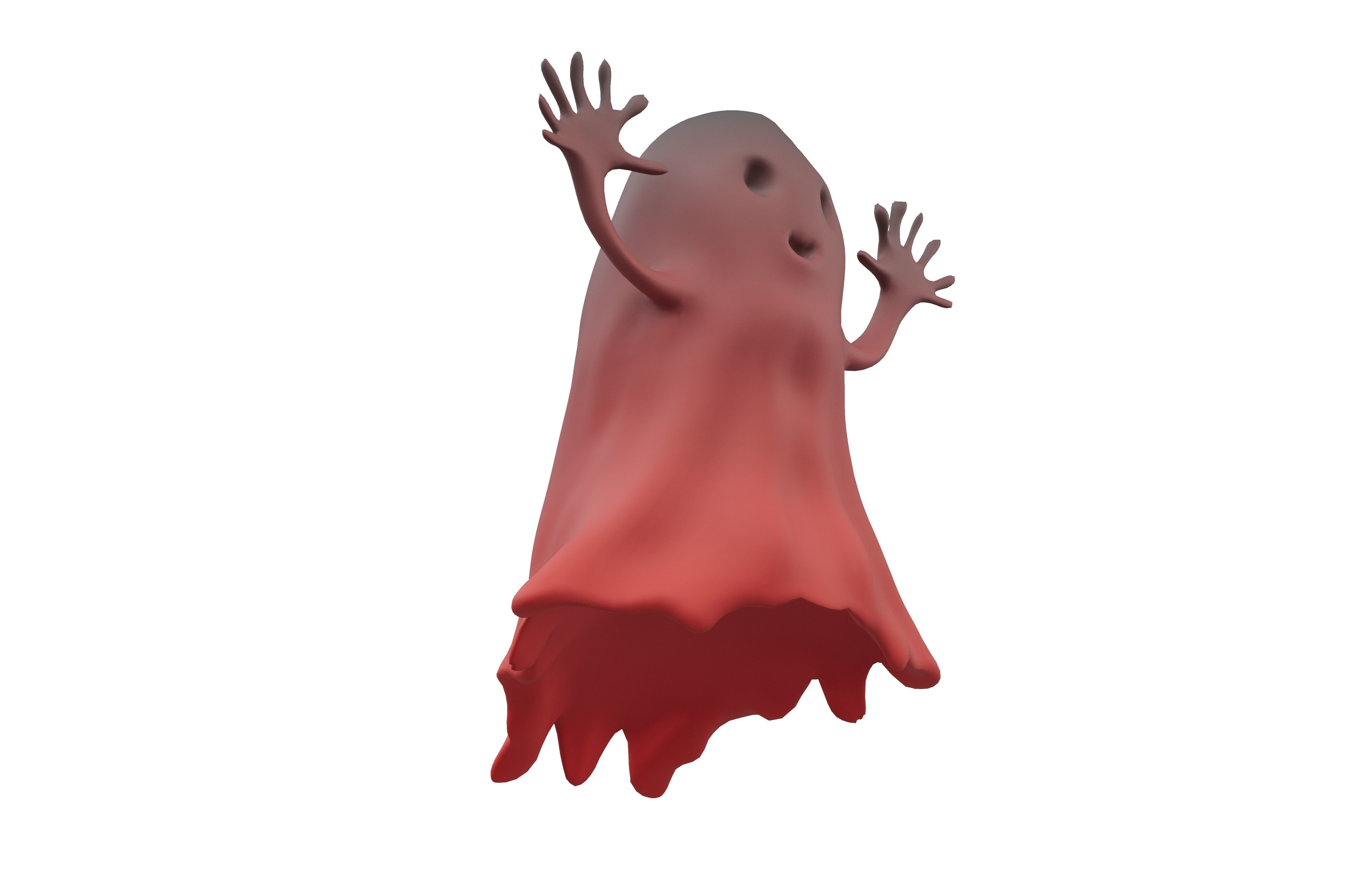 Cartoon Ghost Character v1 002 Low-poly 3D model_1
