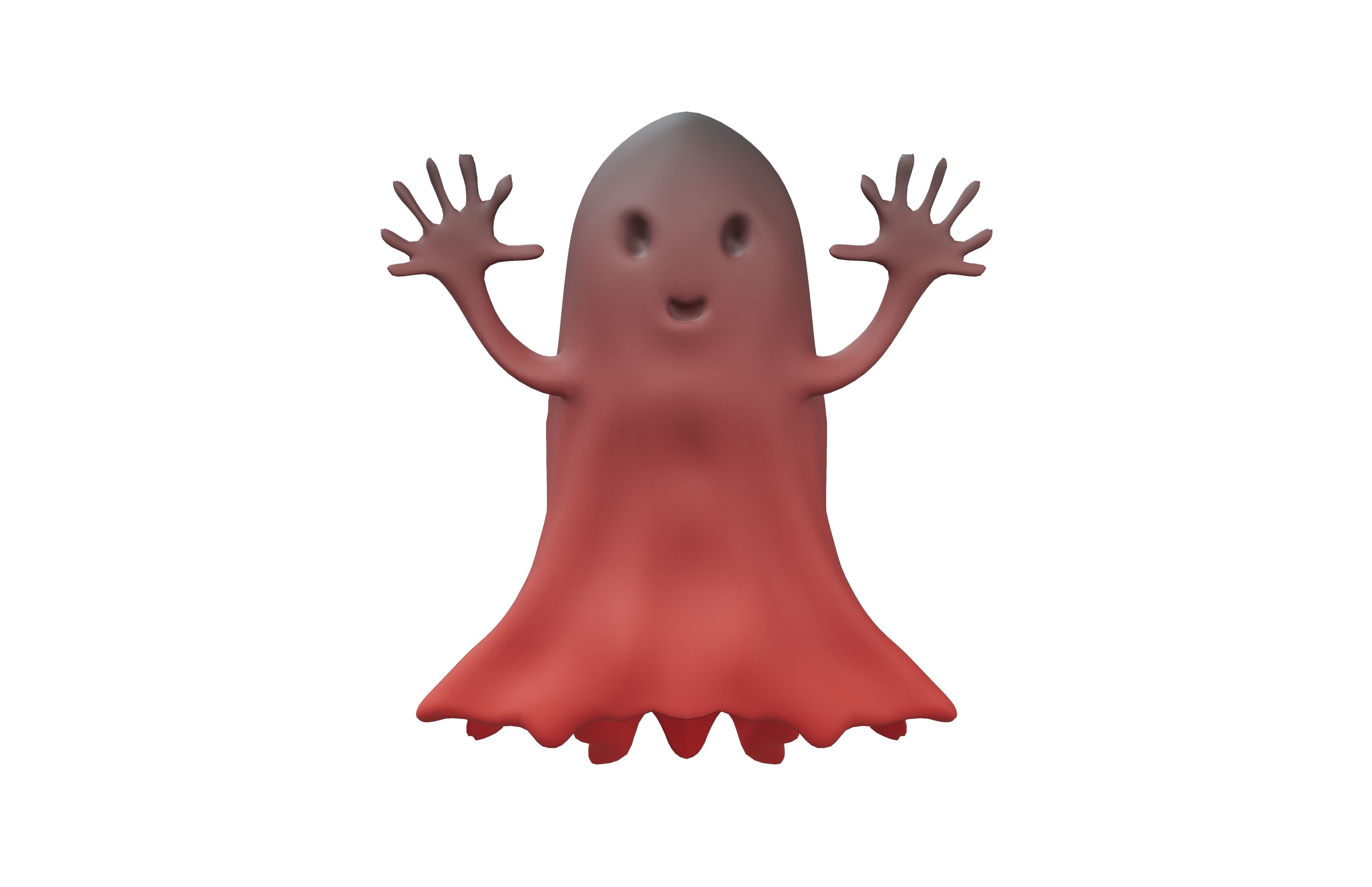 Cartoon Ghost Character v1 002 Low-poly 3D model_2