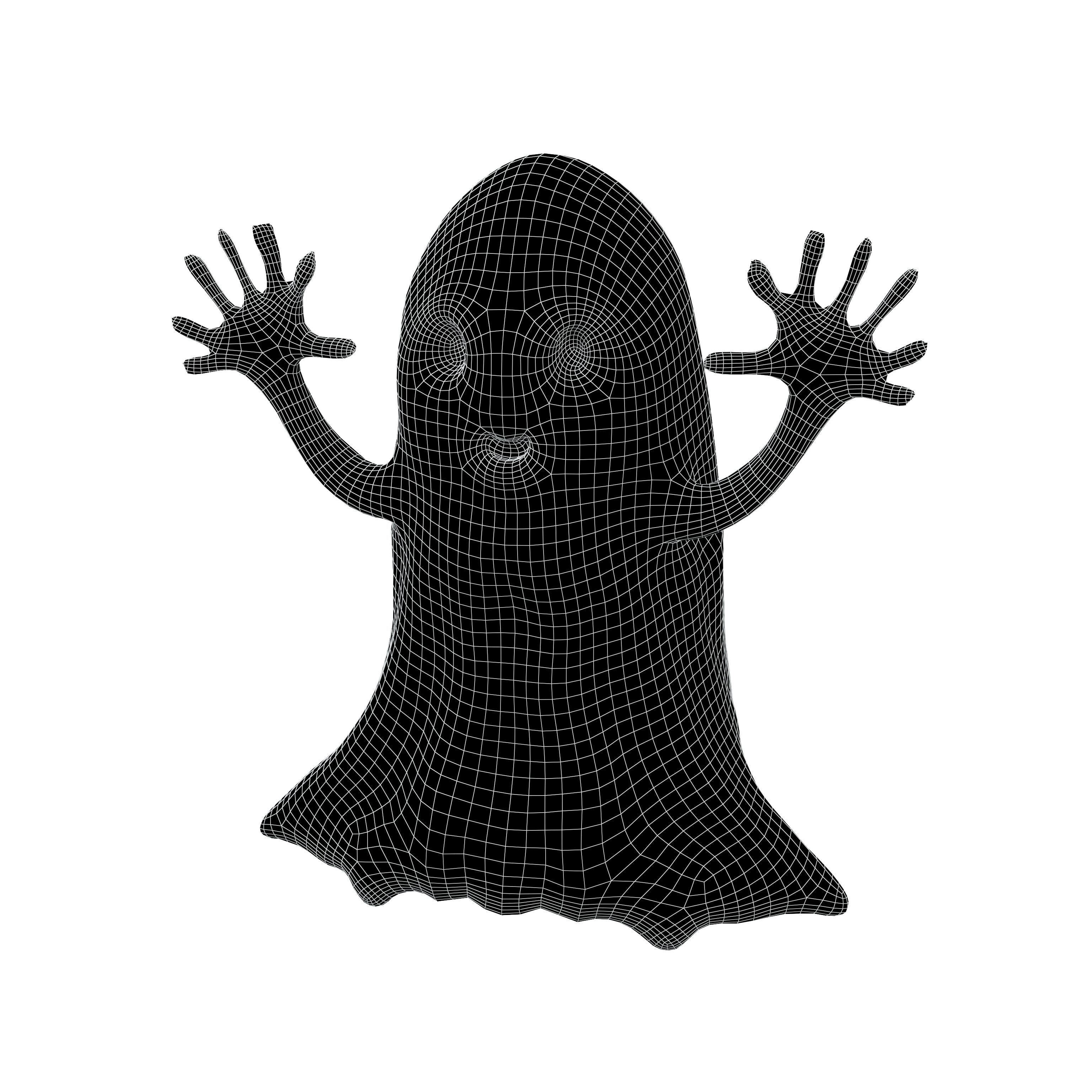 Cartoon Ghost Character v1 003 Low-poly 3D model_6