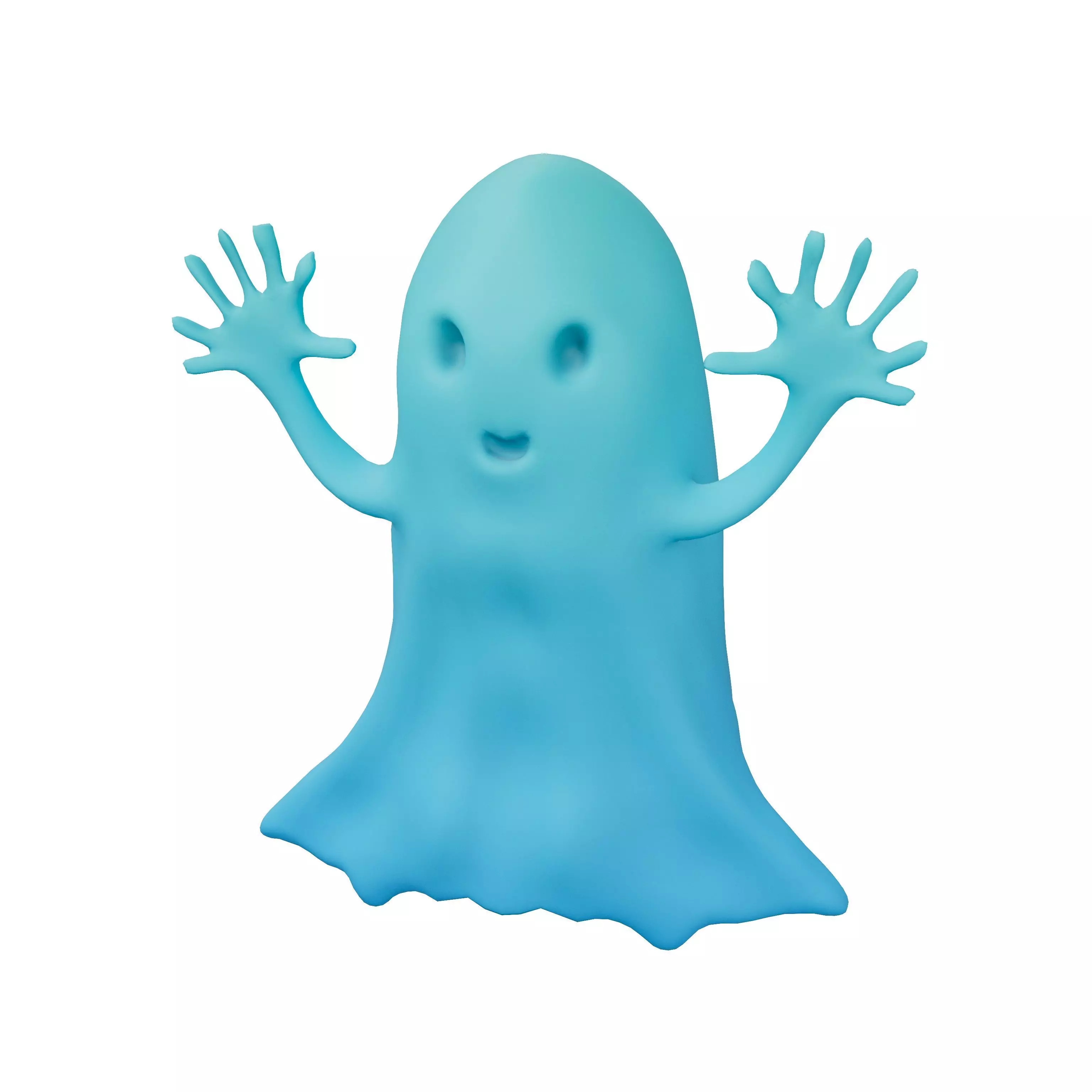 Cartoon Ghost Character v1 003 Low-poly 3D model_0