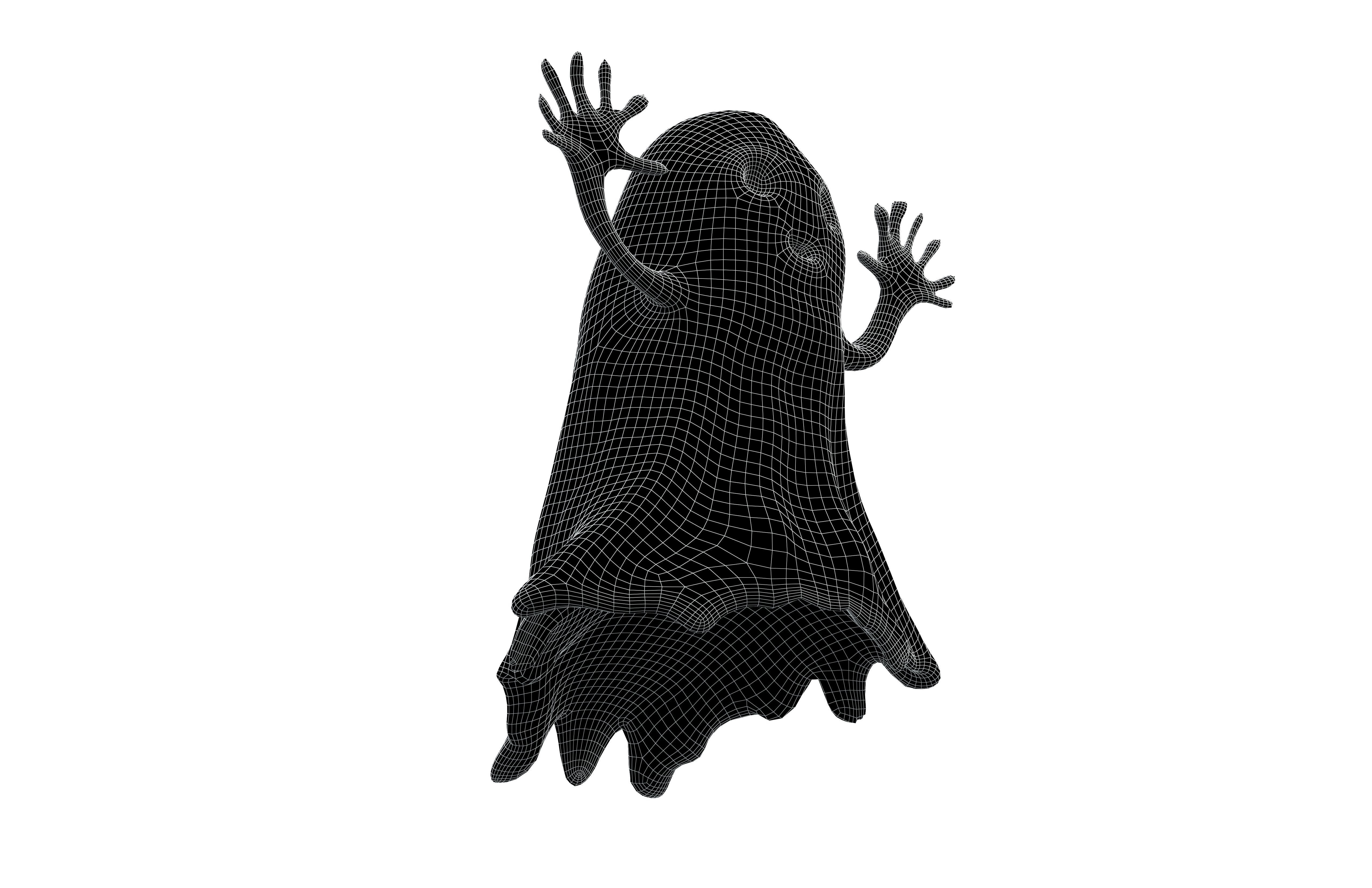 Cartoon Ghost Character v1 003 Low-poly 3D model_4
