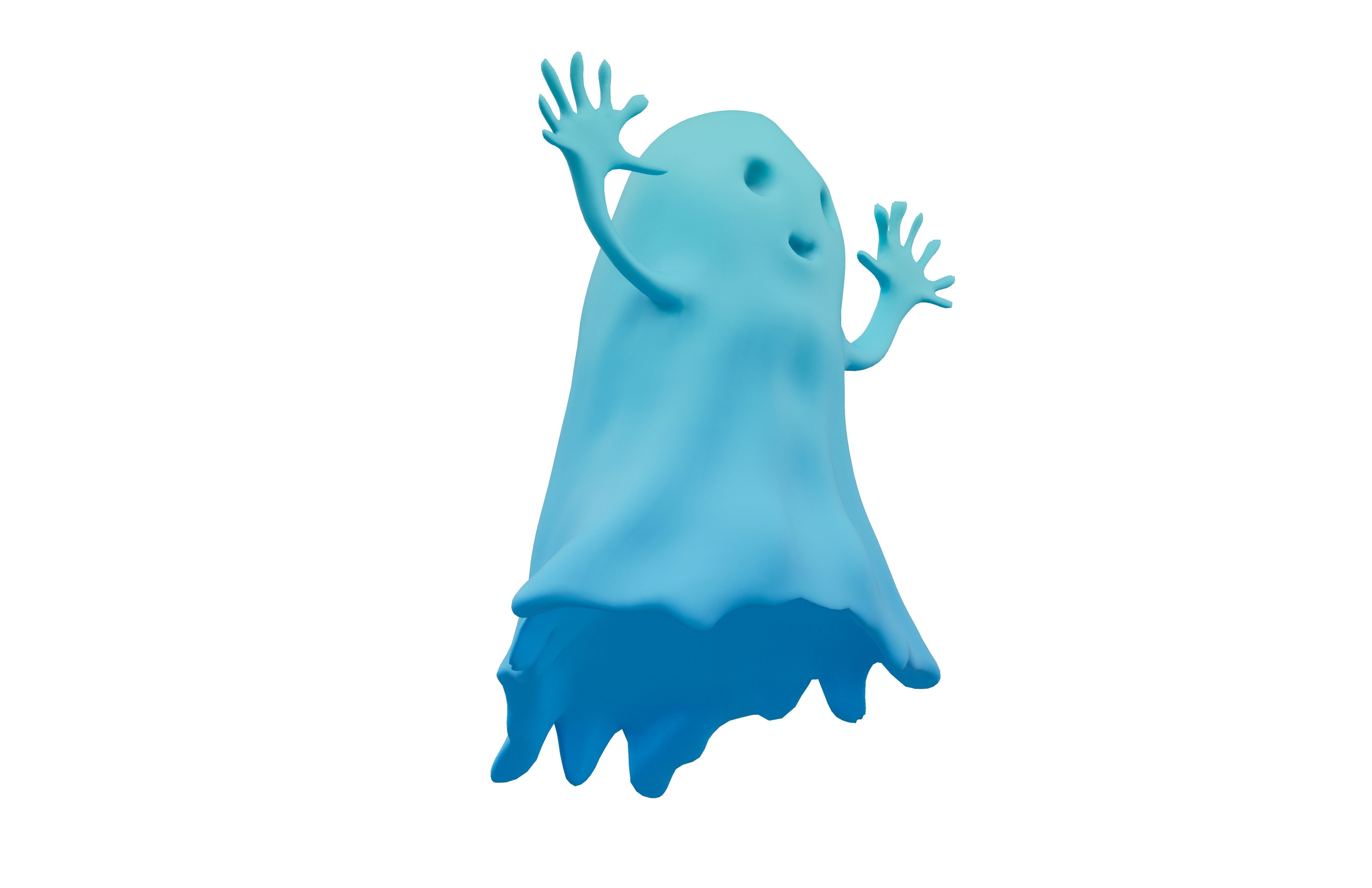Cartoon Ghost Character v1 003 Low-poly 3D model_3