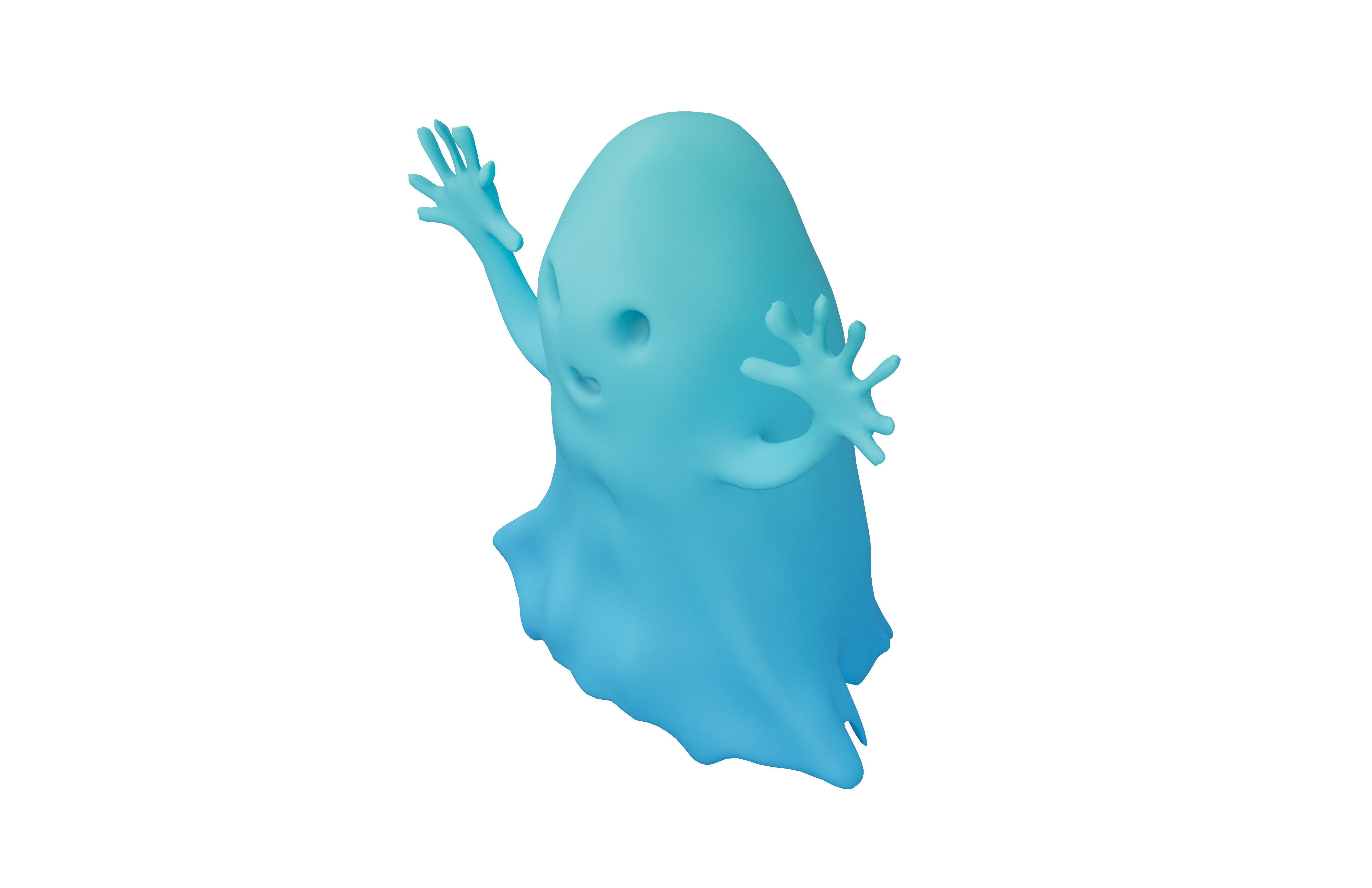 Cartoon Ghost Character v1 003 Low-poly 3D model_2