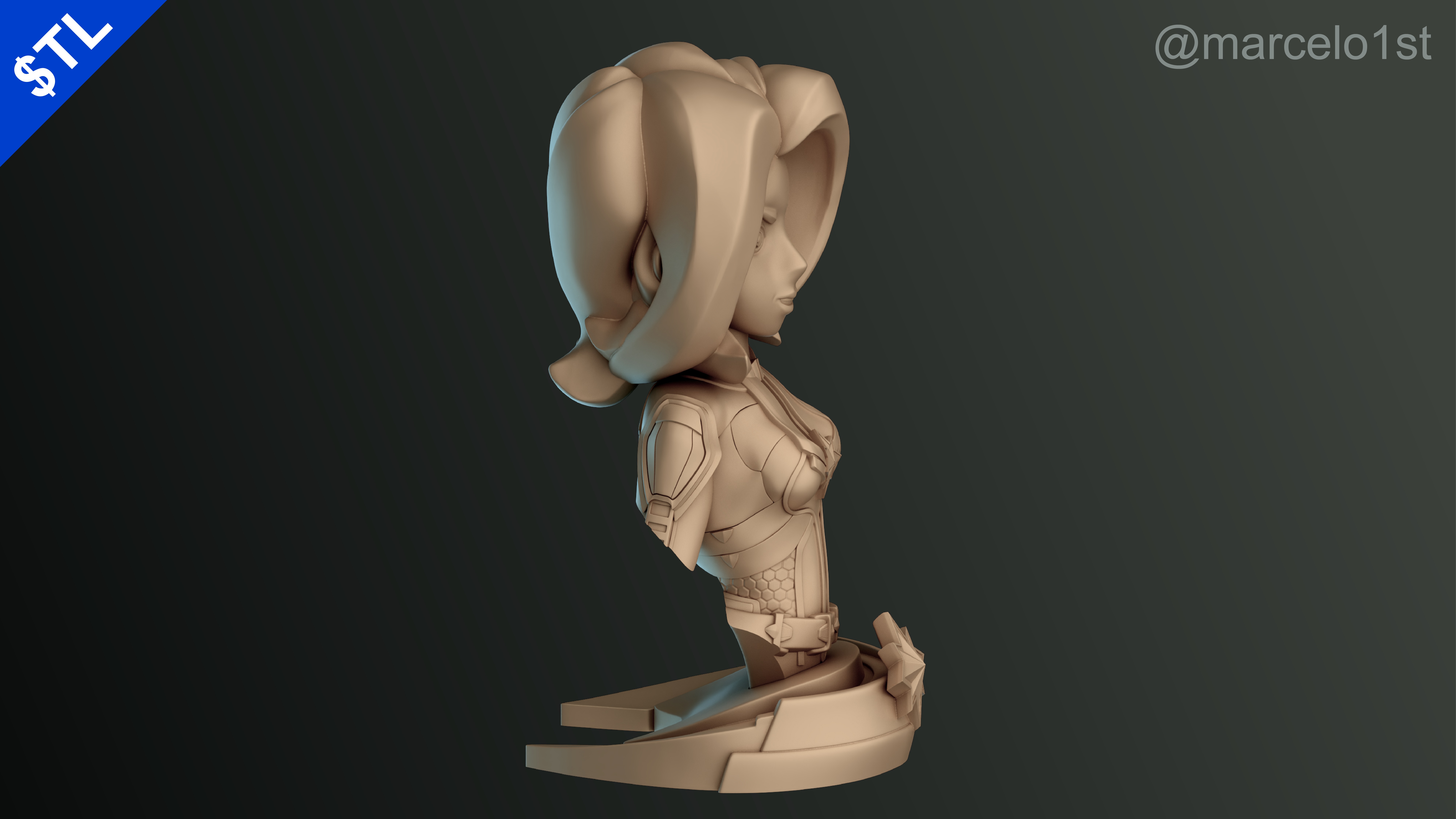 Captain Marvel Carol Denvers - Bust 3D print model_22