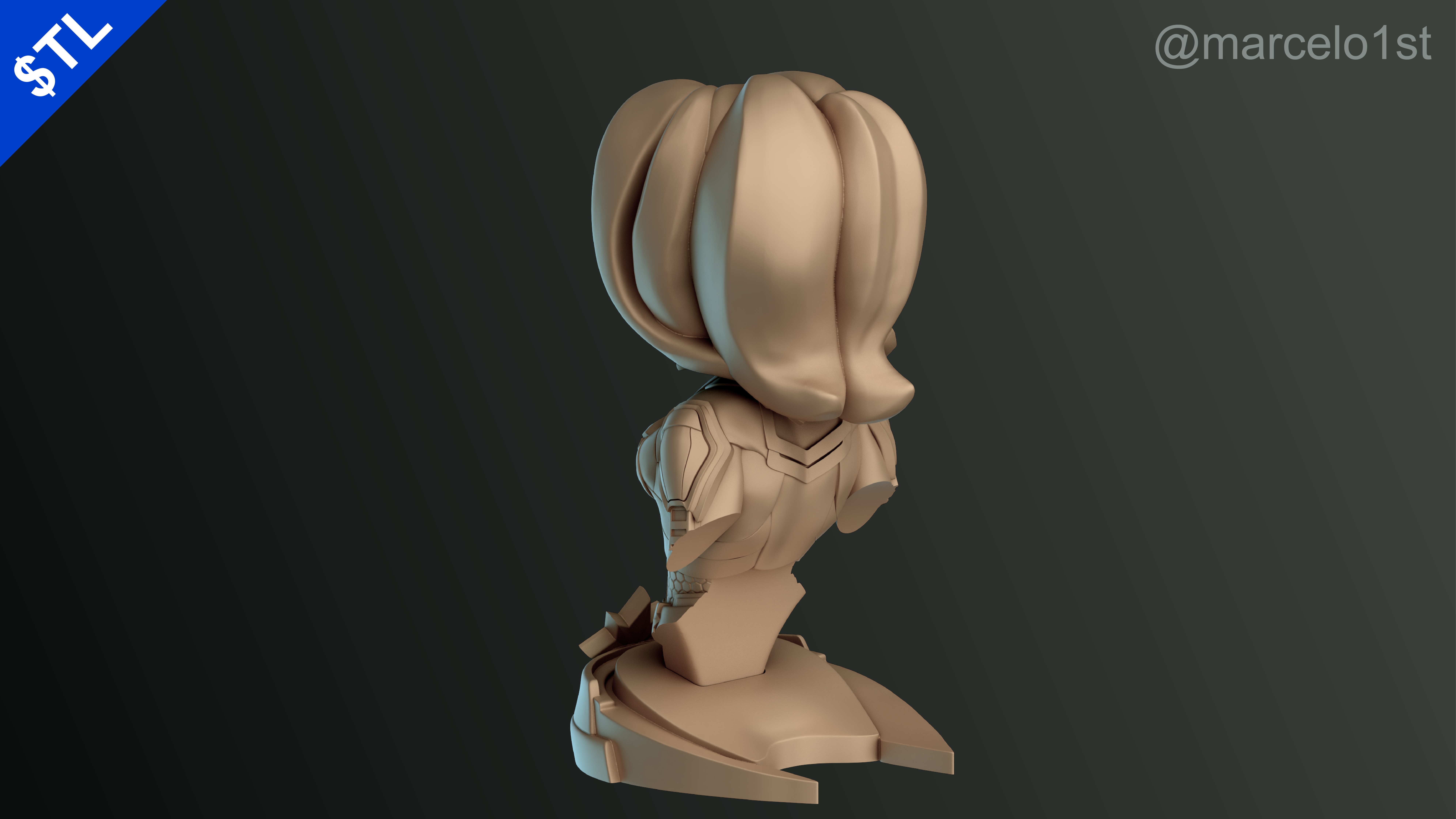 Captain Marvel Carol Denvers - Bust 3D print model_14