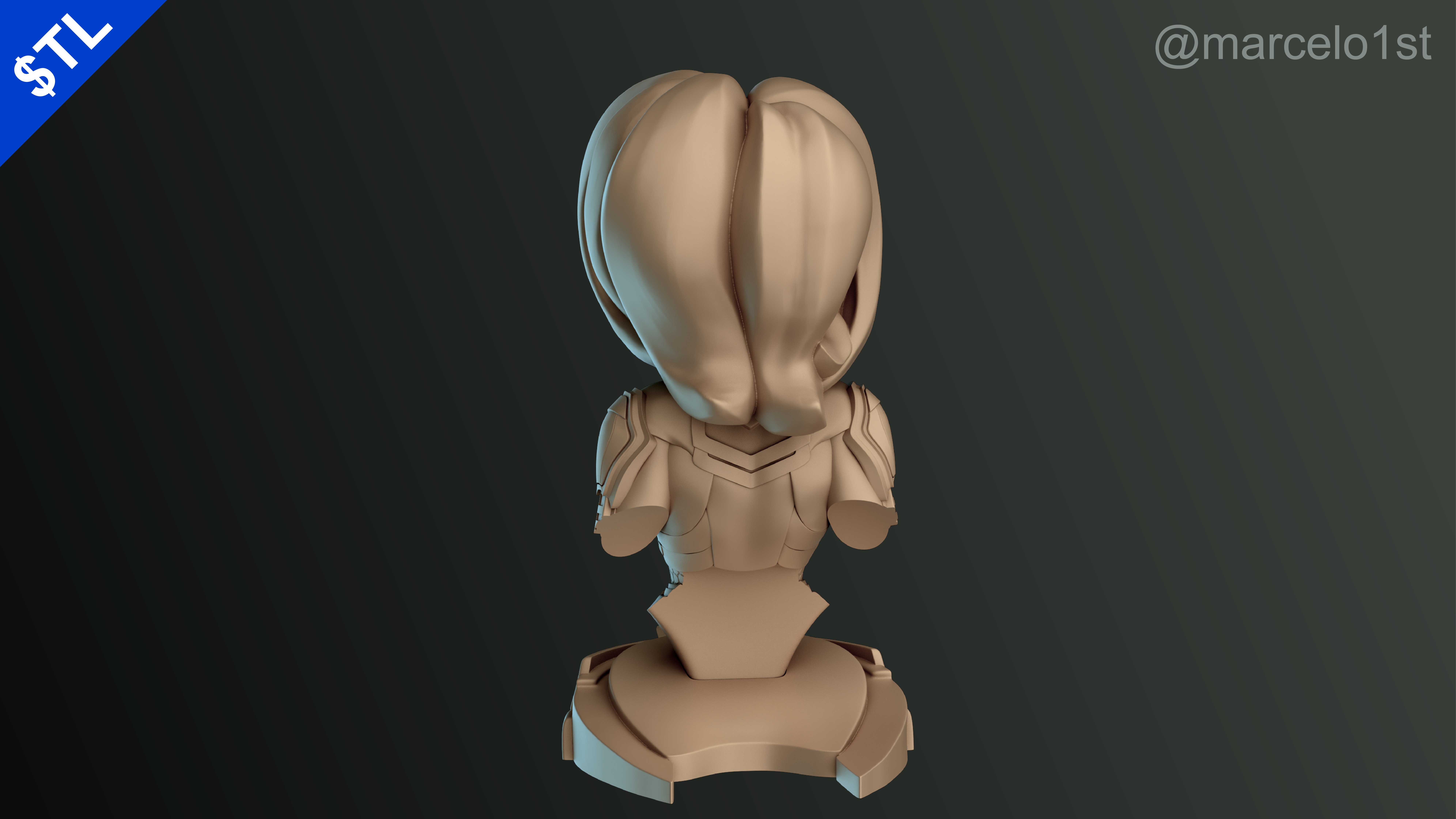 Captain Marvel Carol Denvers - Bust 3D print model_16