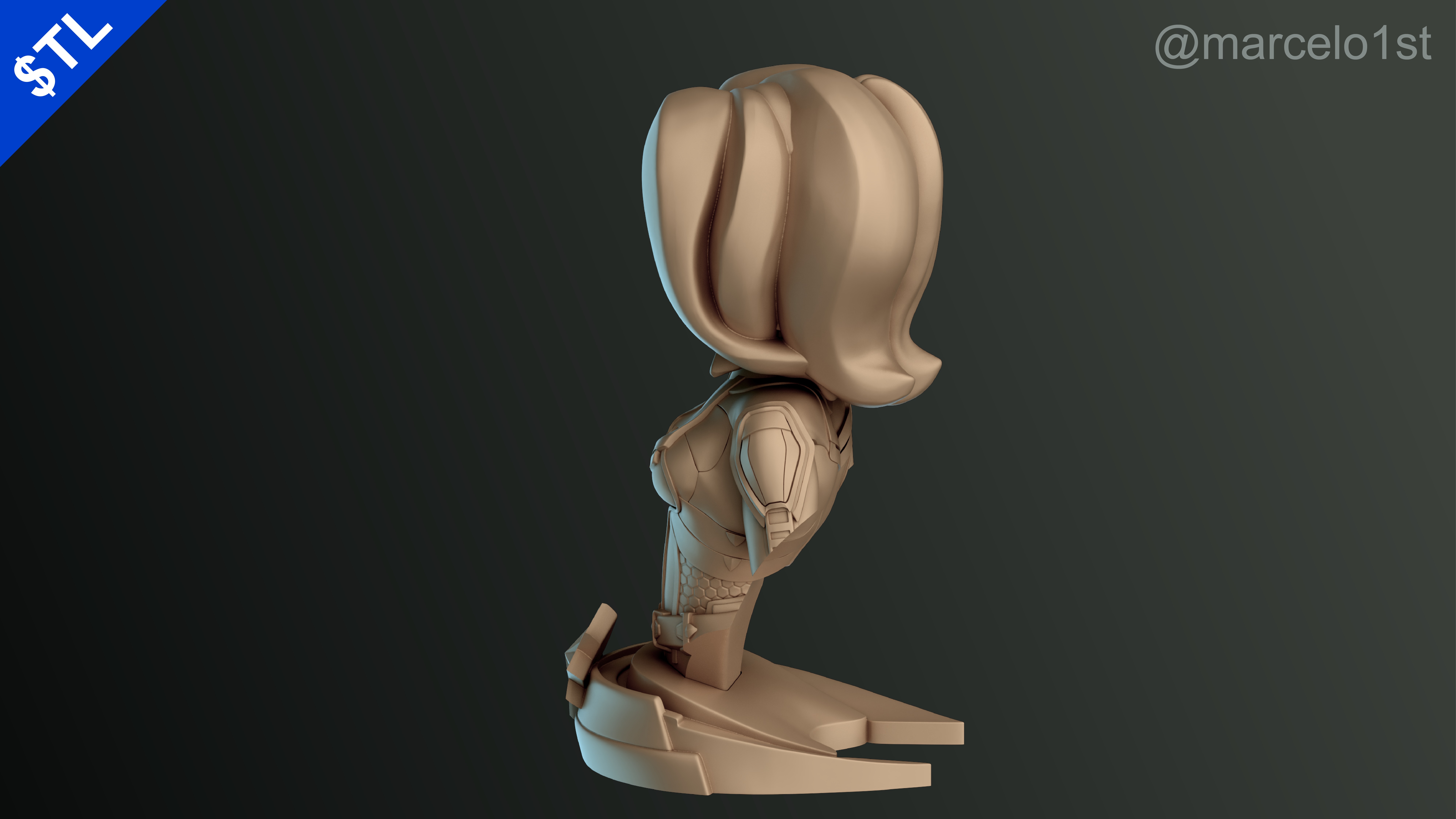 Captain Marvel Carol Denvers - Bust 3D print model_12