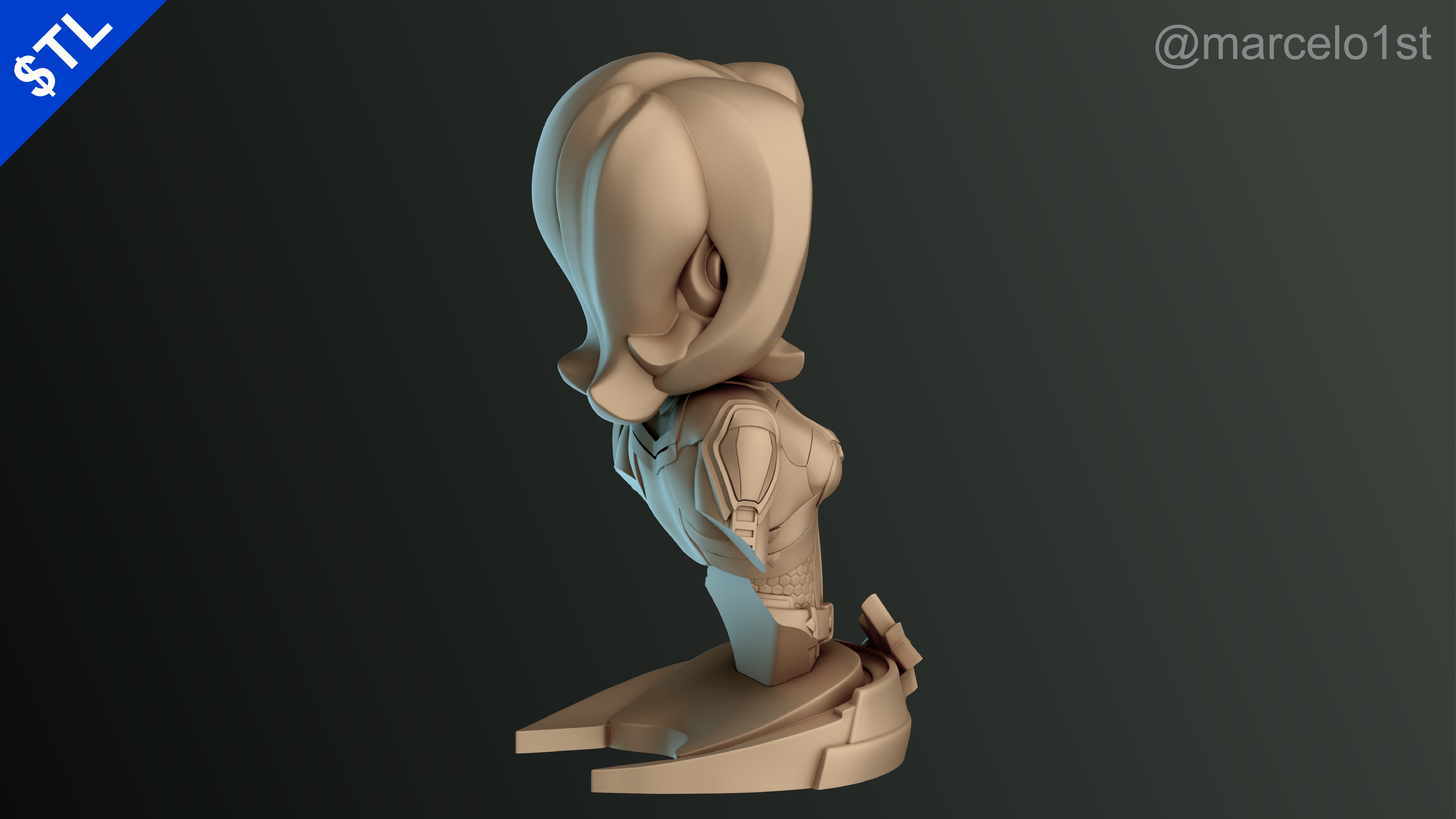 Captain Marvel Carol Denvers - Bust 3D print model_20