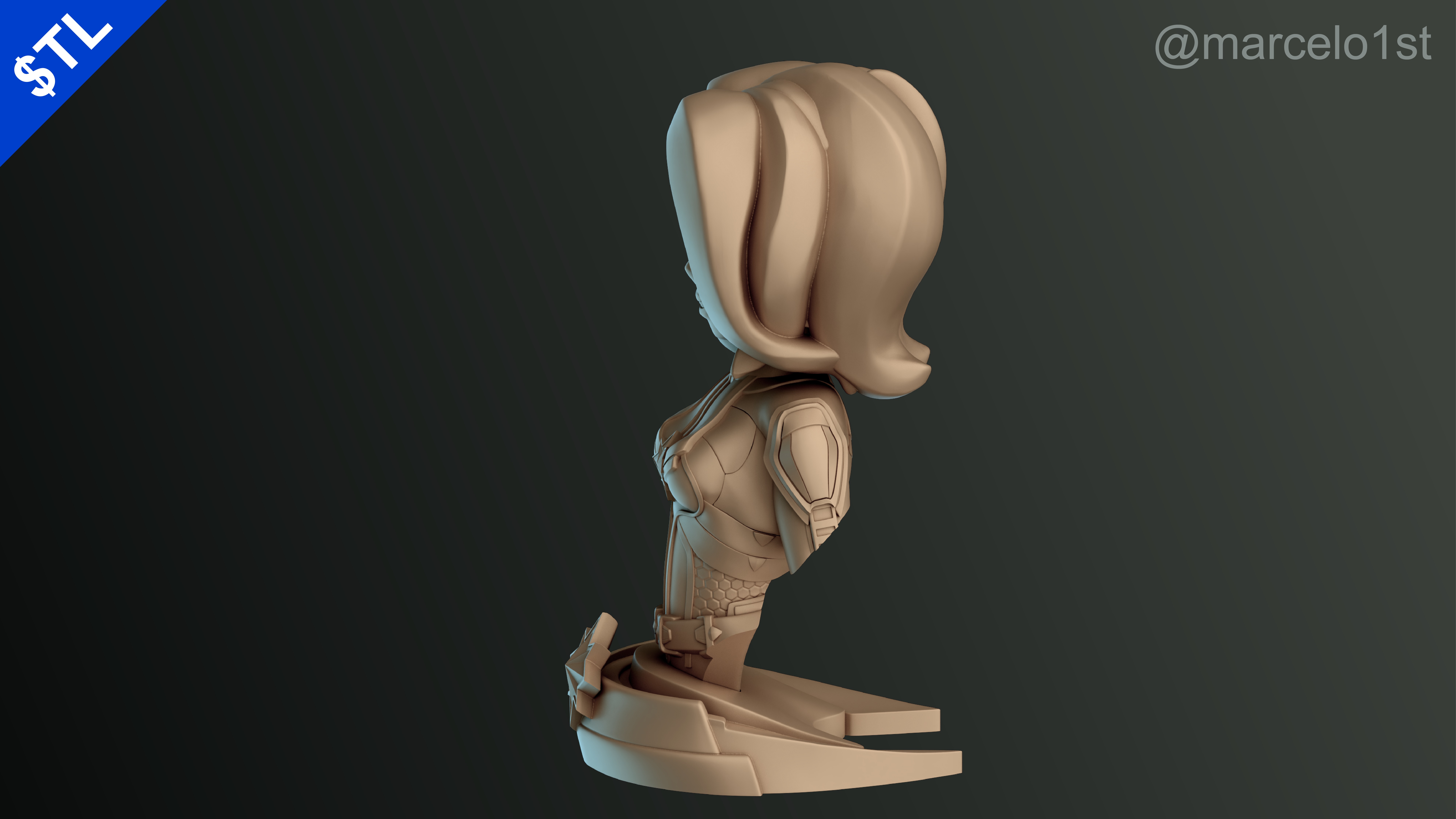 Captain Marvel Carol Denvers - Bust 3D print model_11