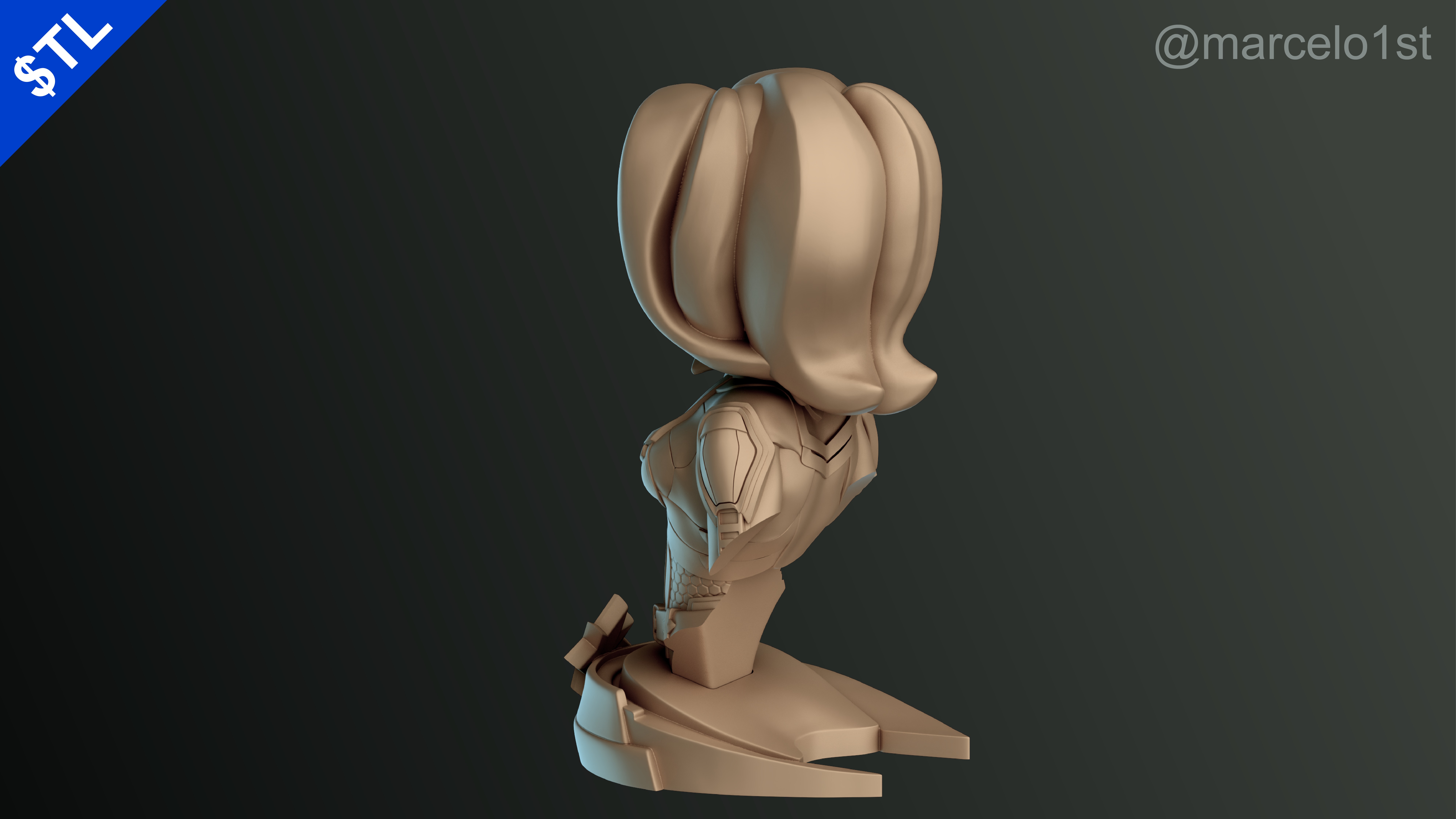 Captain Marvel Carol Denvers - Bust 3D print model_13