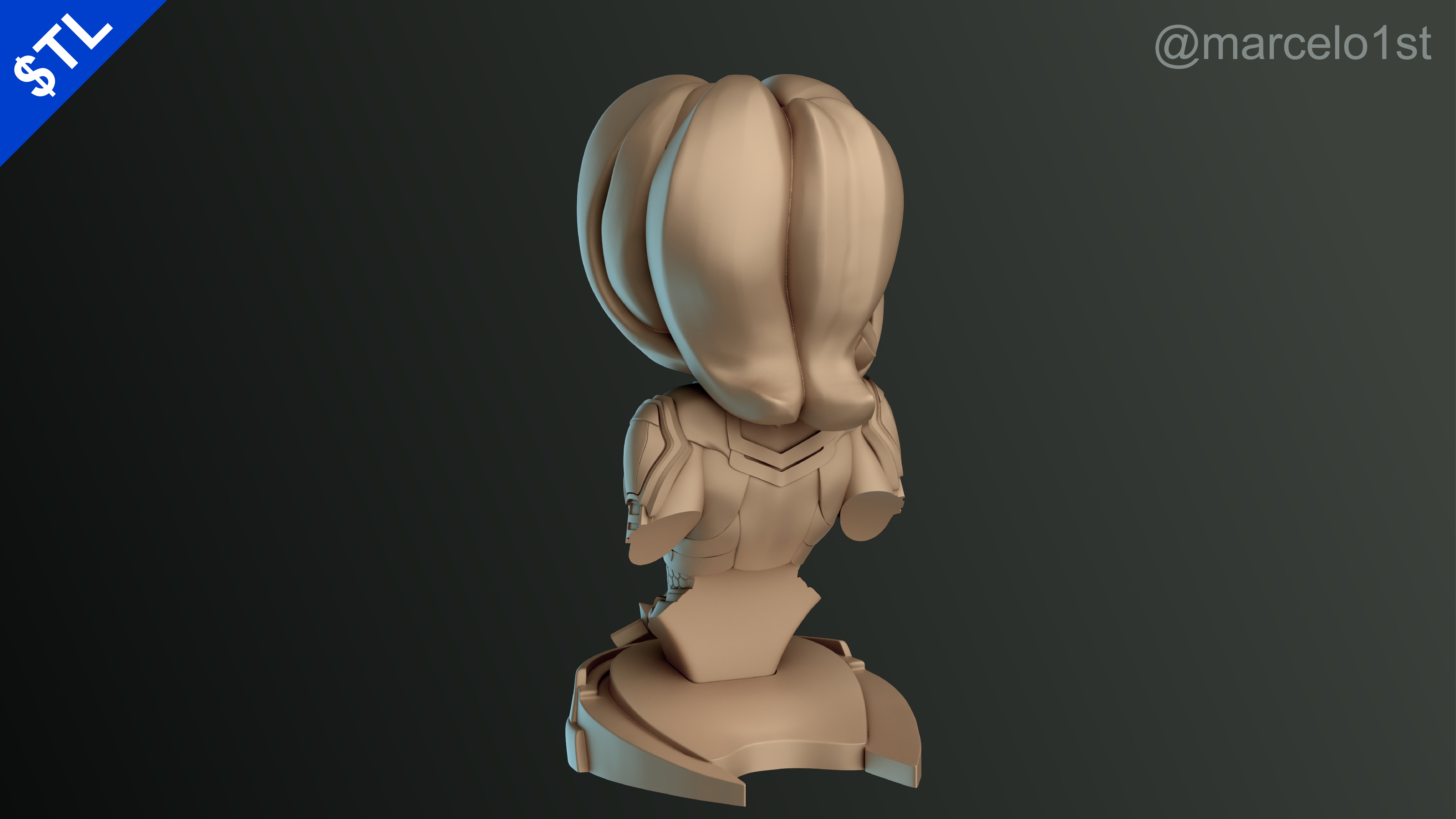 Captain Marvel Carol Denvers - Bust 3D print model_15