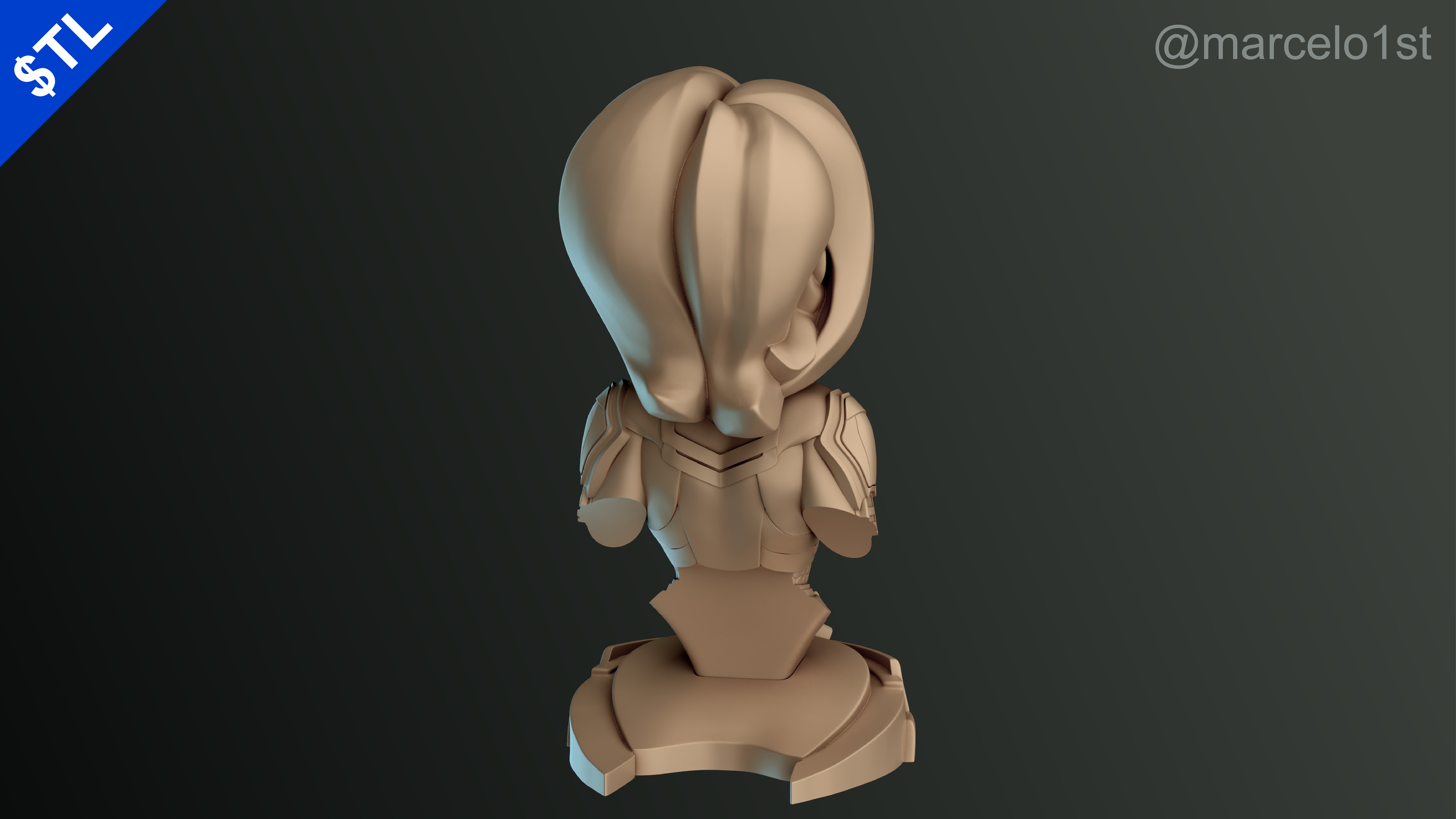 Captain Marvel Carol Denvers - Bust 3D print model_17