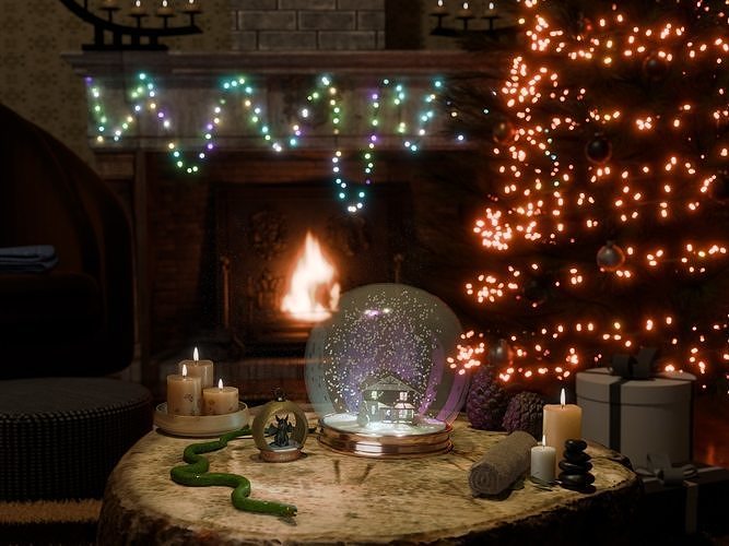 Christmas snow globe 3D model