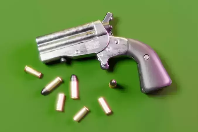 HJS Frontier Four Derringer Free low-poly 3D model