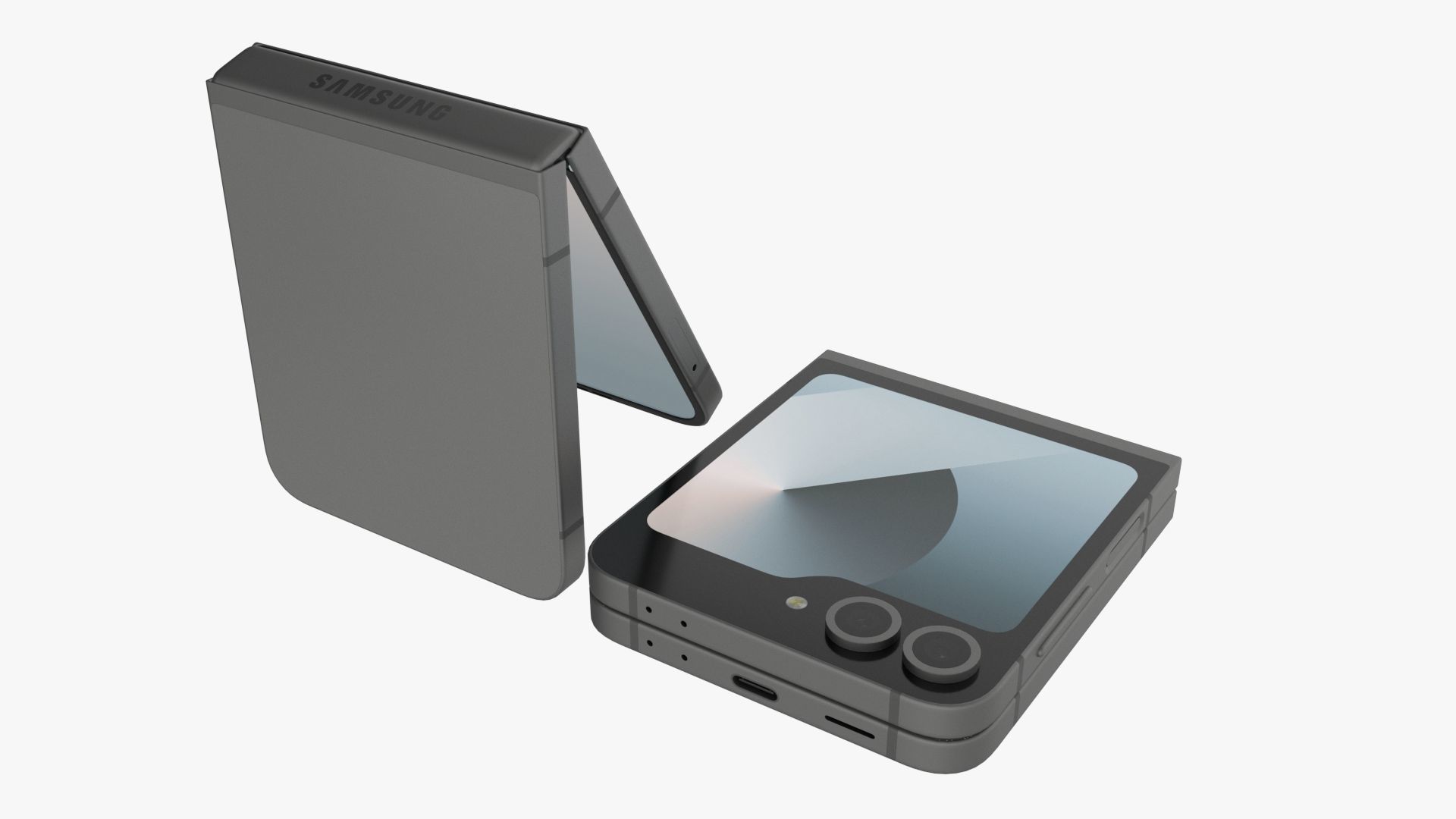 Samsung Galaxy Z Flip 6 Silver Shadow 3D model_4