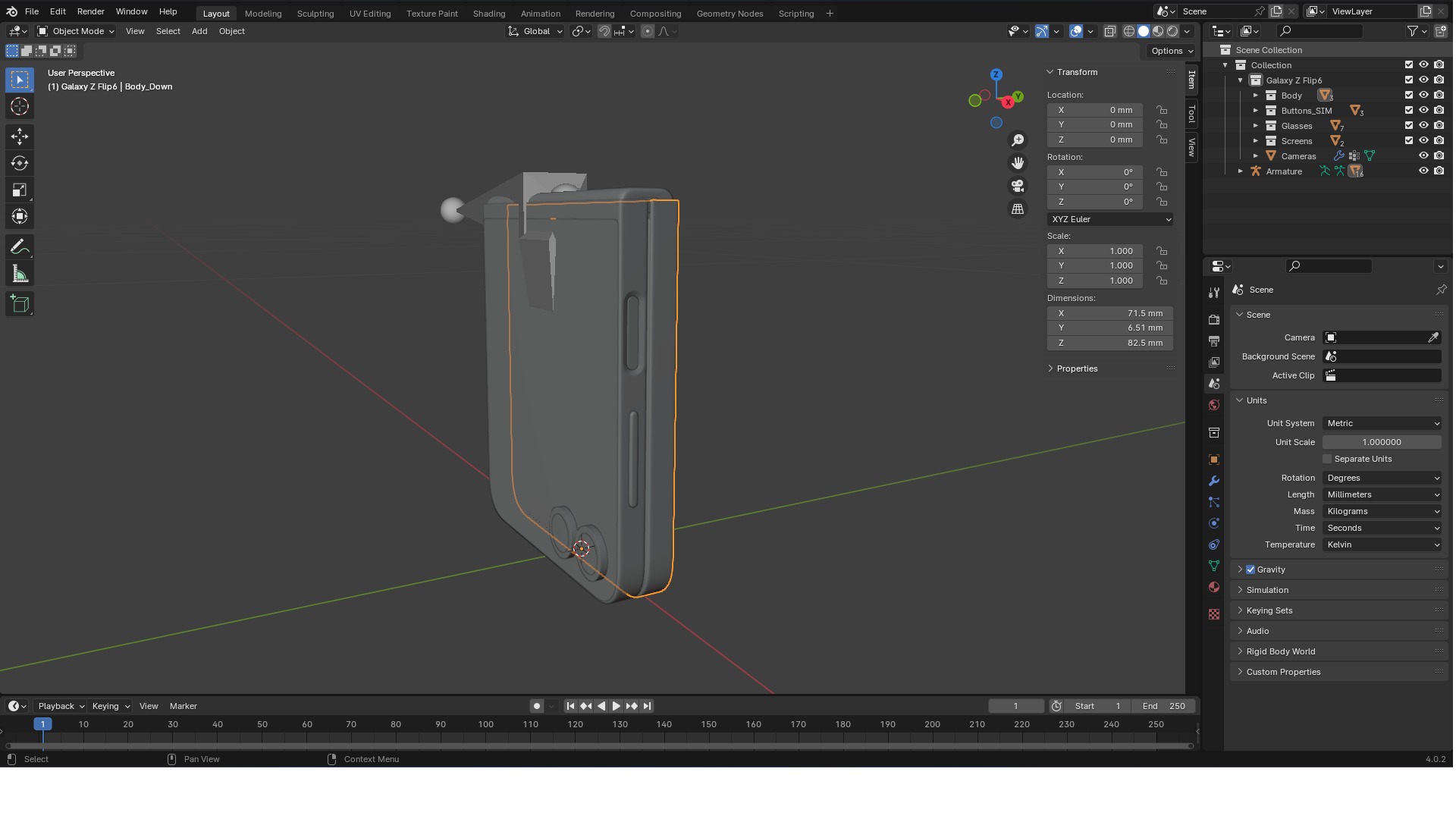Samsung Galaxy Z Flip 6 Silver Shadow 3D model_14