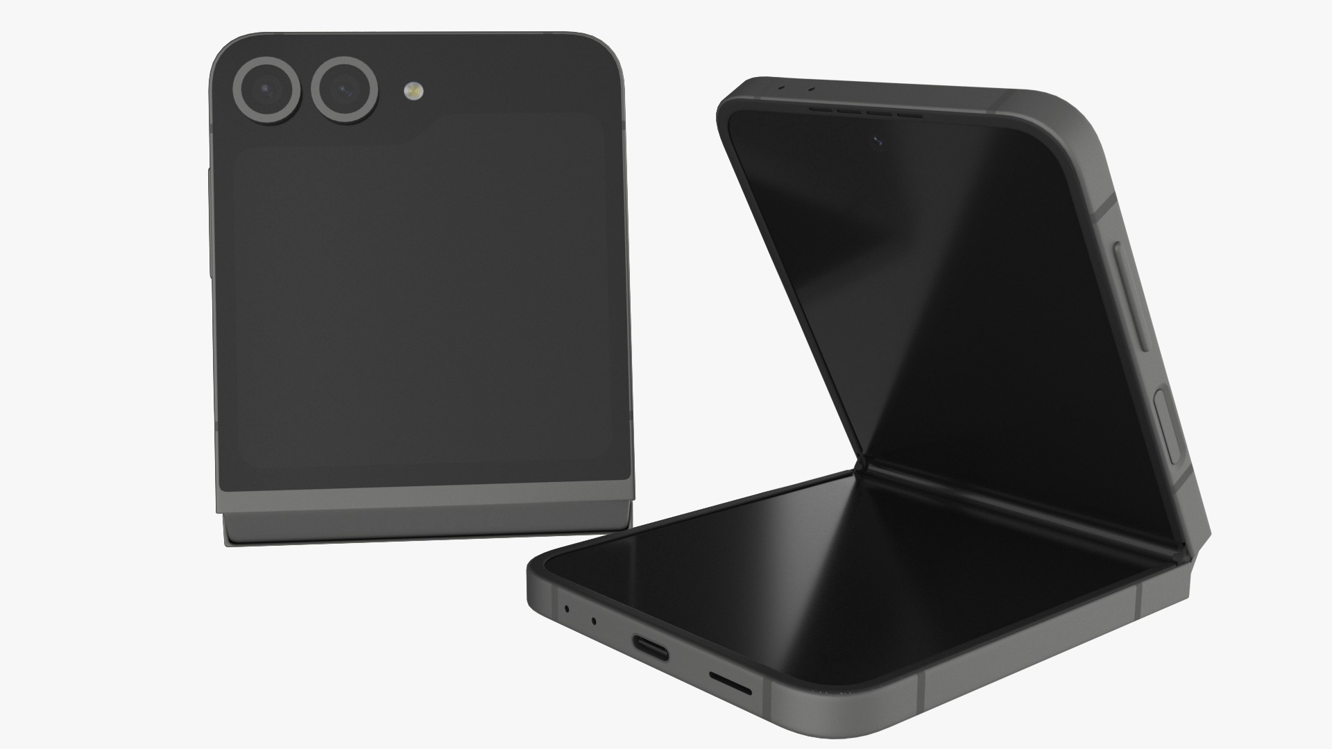 Samsung Galaxy Z Flip 6 Silver Shadow 3D model_6