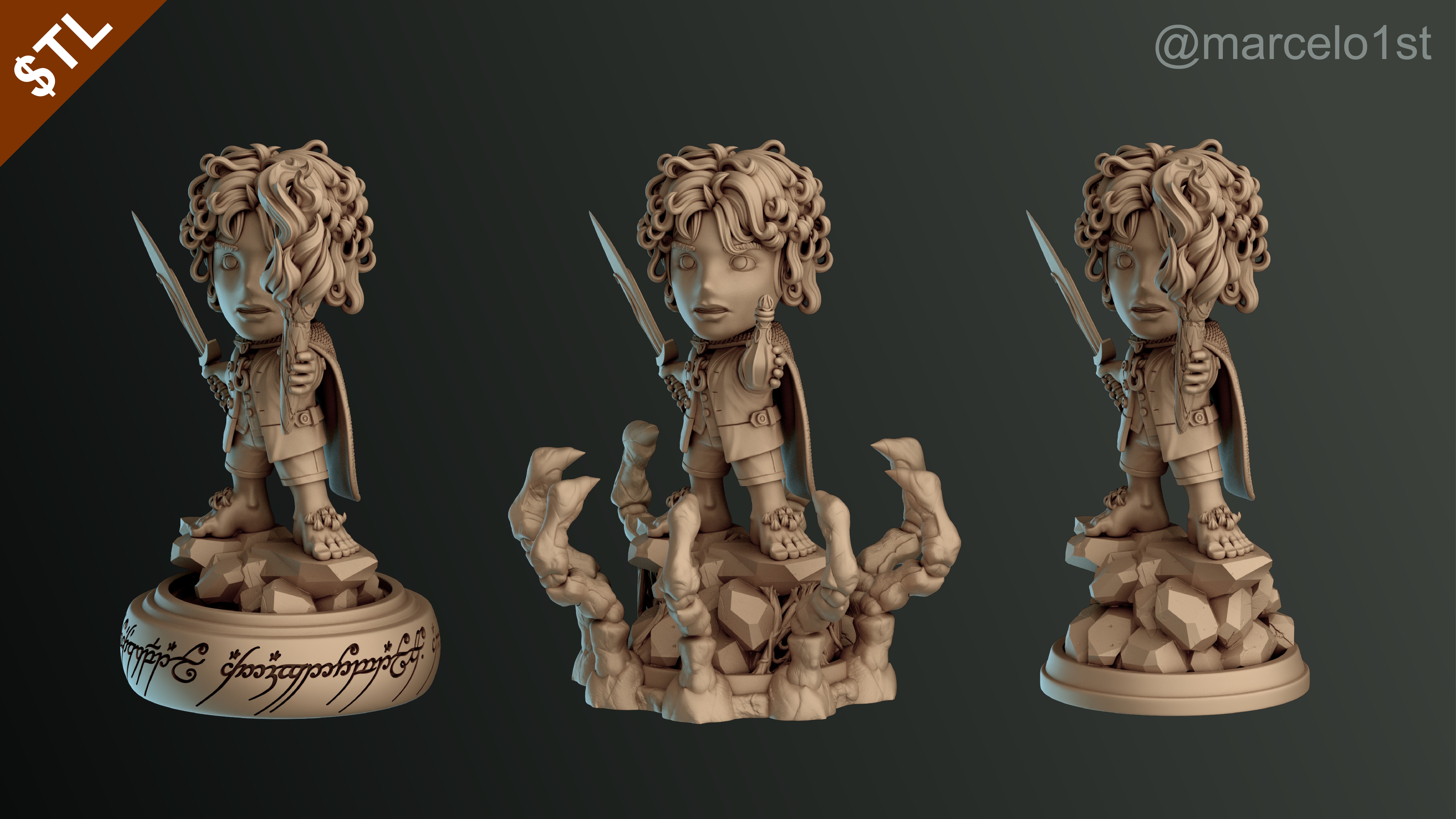 CUTE Frodo Baggins 3D Model - STL for Printing 3D print model_10