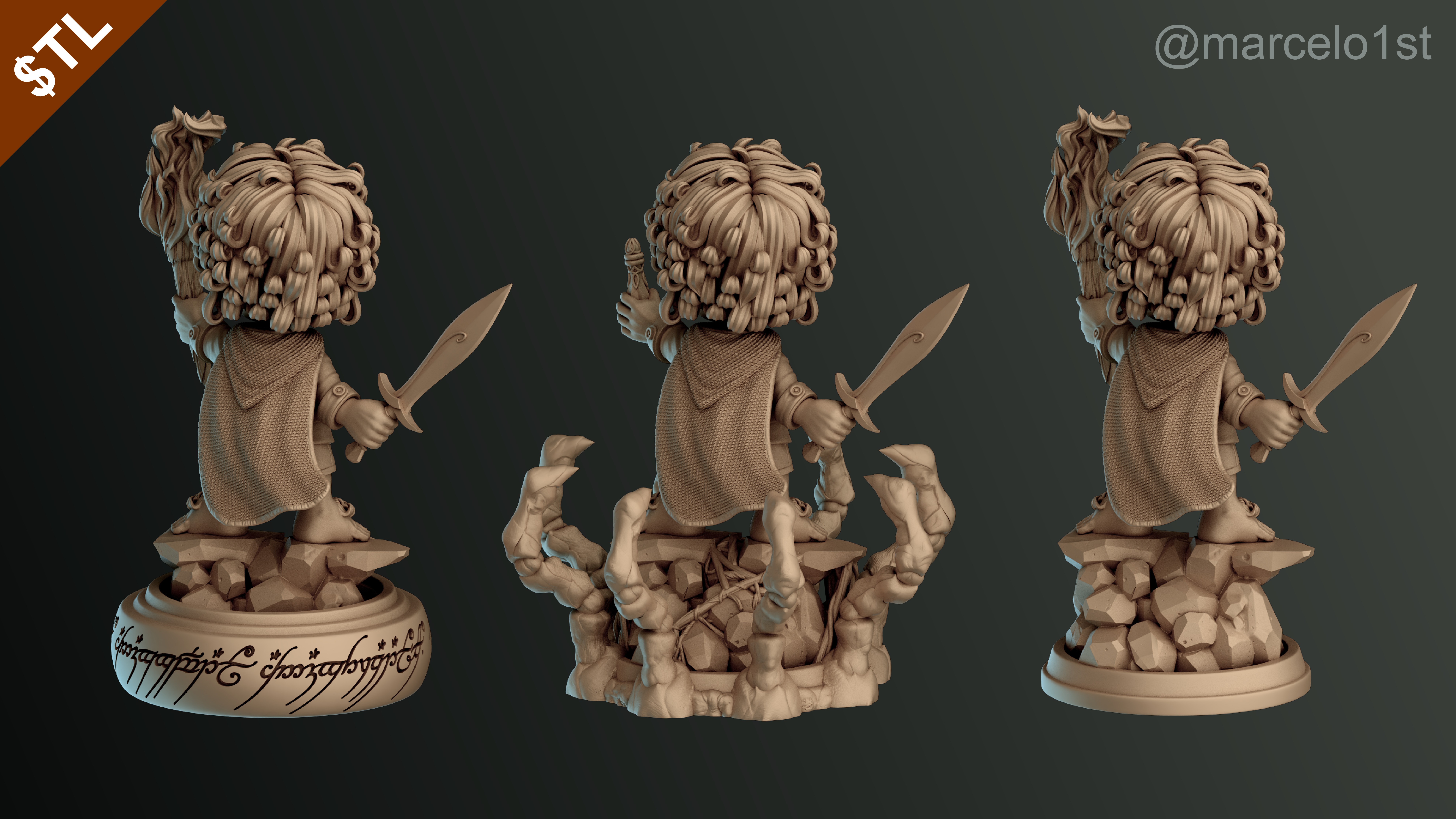 CUTE Frodo Baggins 3D Model - STL for Printing 3D print model_22