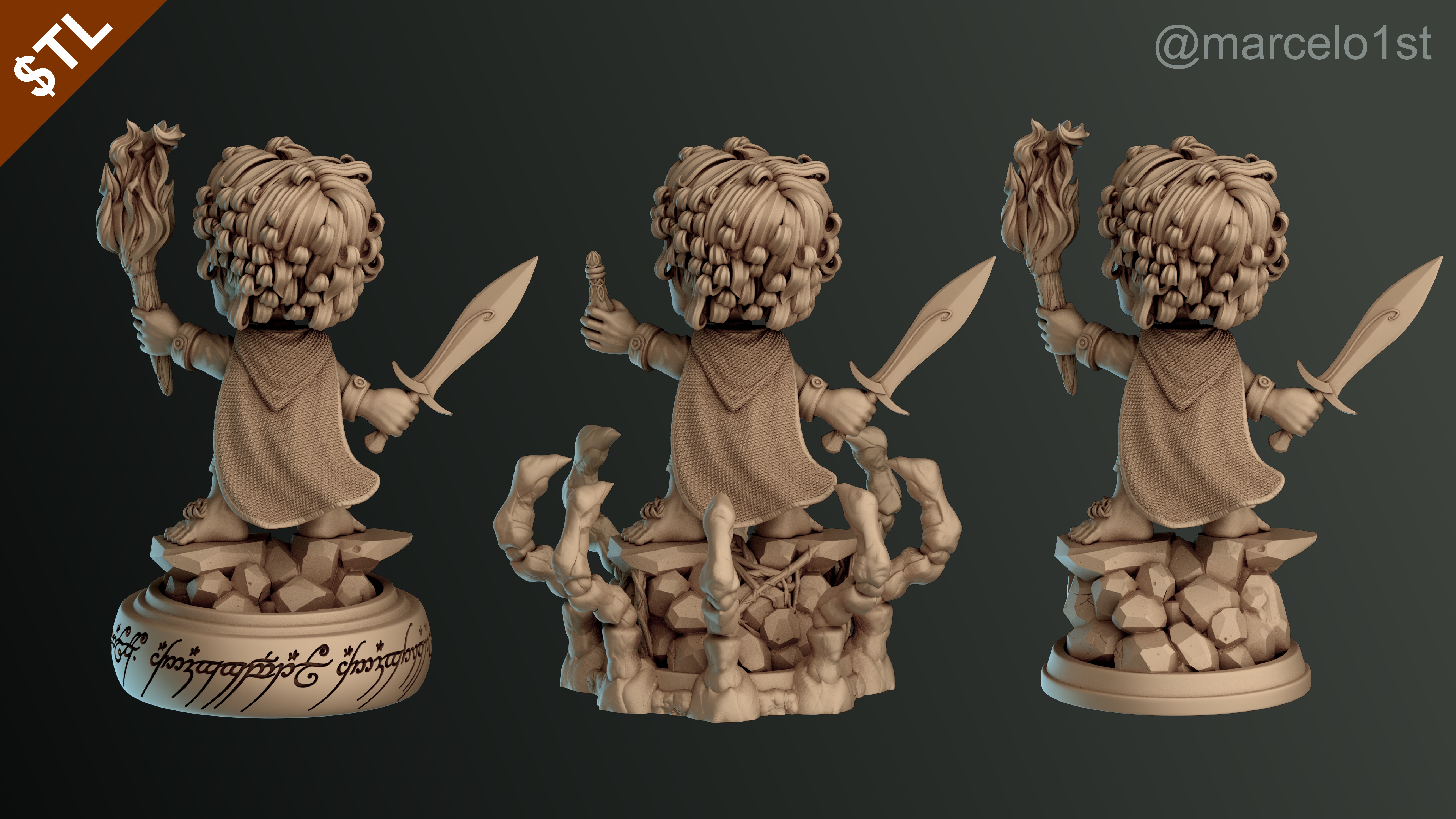CUTE Frodo Baggins 3D Model - STL for Printing 3D print model_20