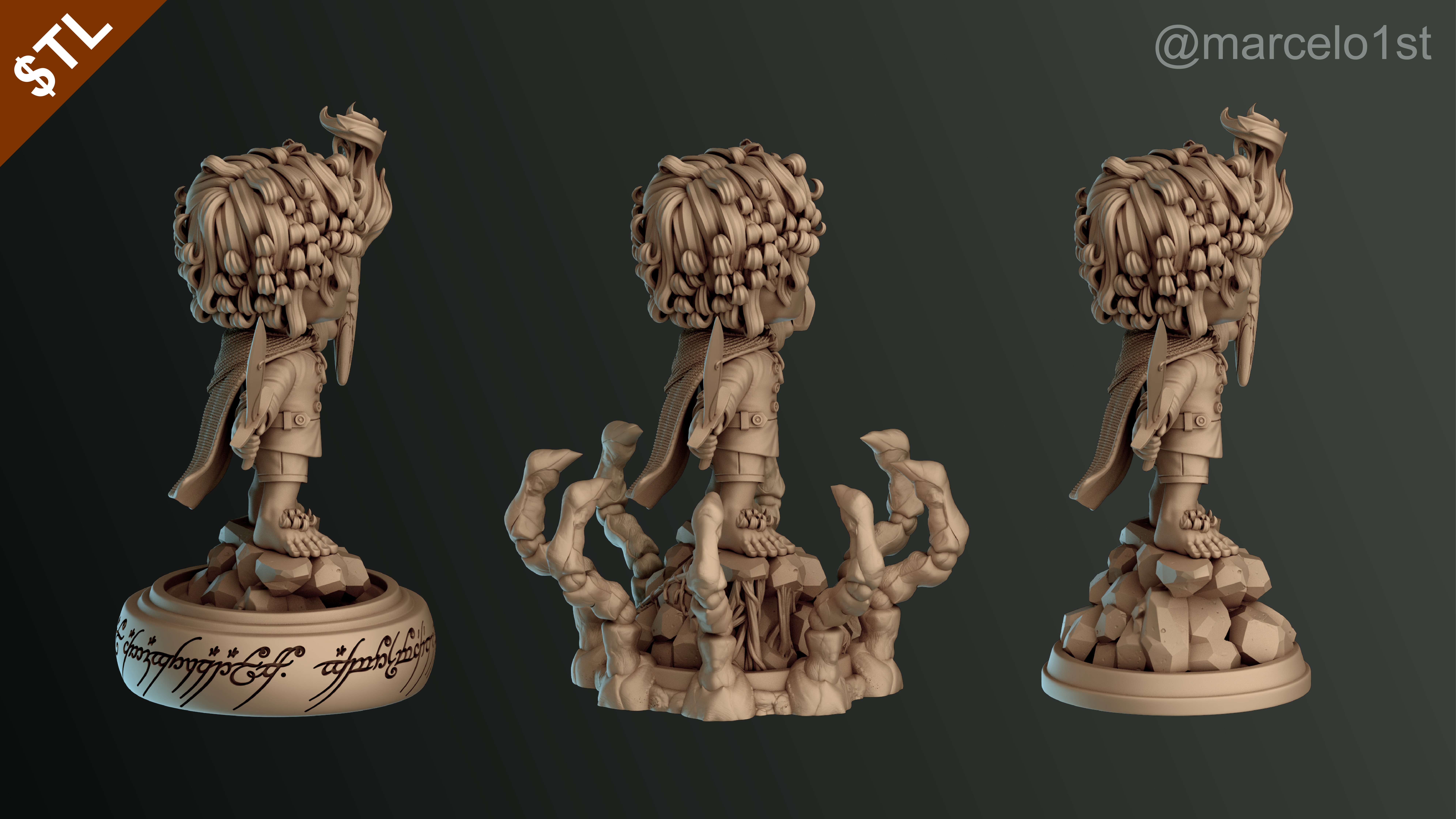CUTE Frodo Baggins 3D Model - STL for Printing 3D print model_27