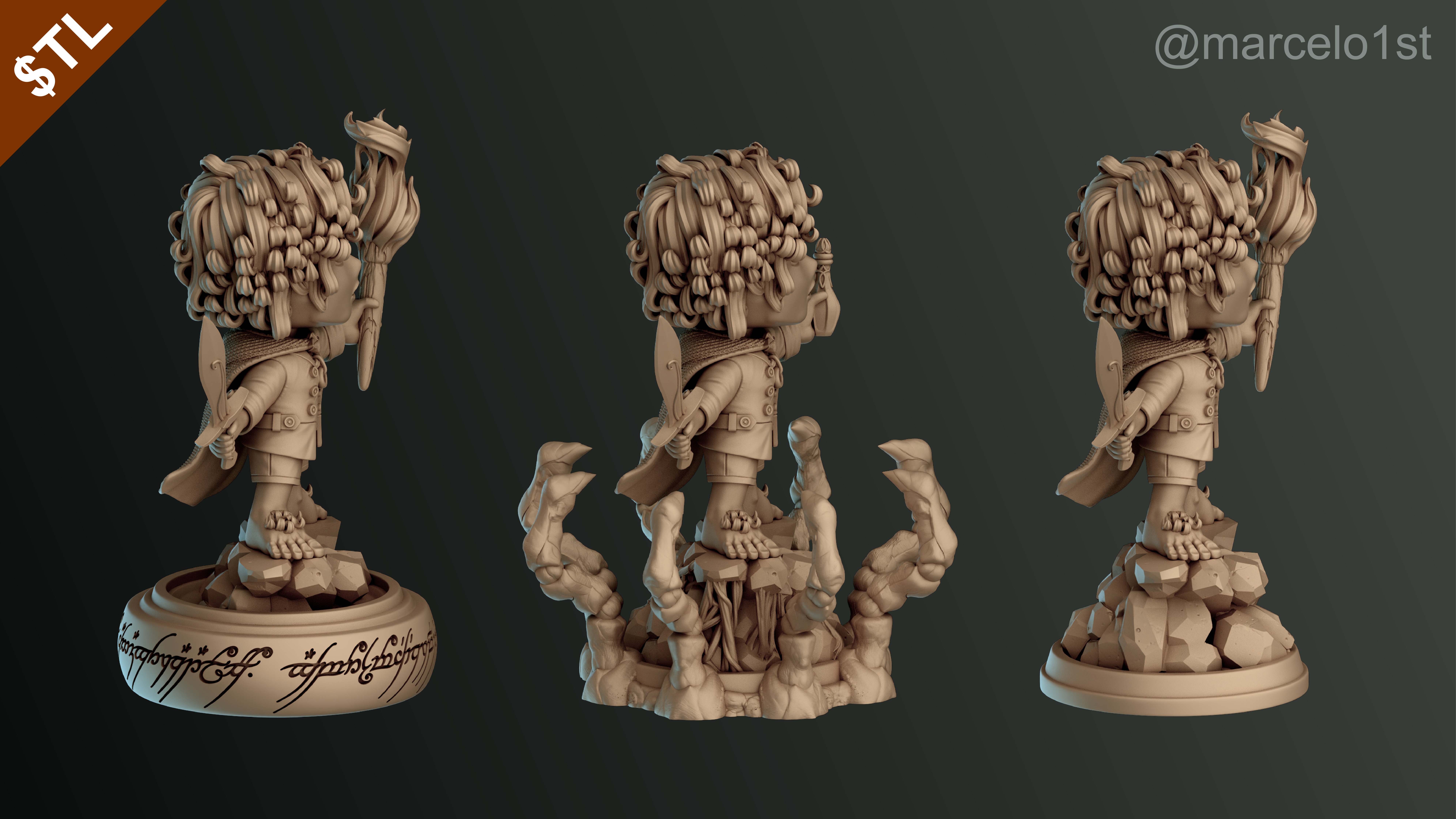 CUTE Frodo Baggins 3D Model - STL for Printing 3D print model_28