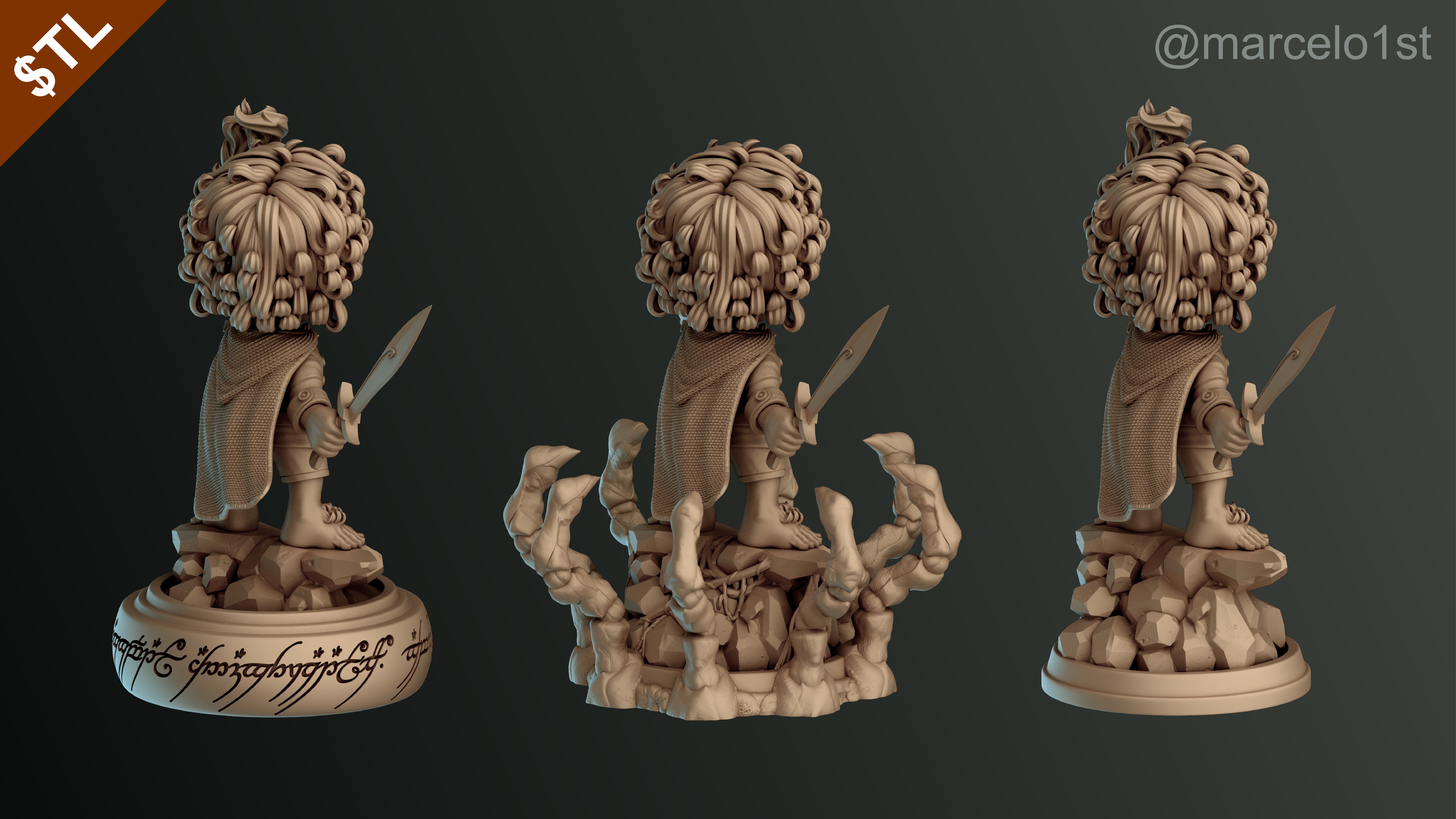 CUTE Frodo Baggins 3D Model - STL for Printing 3D print model_24