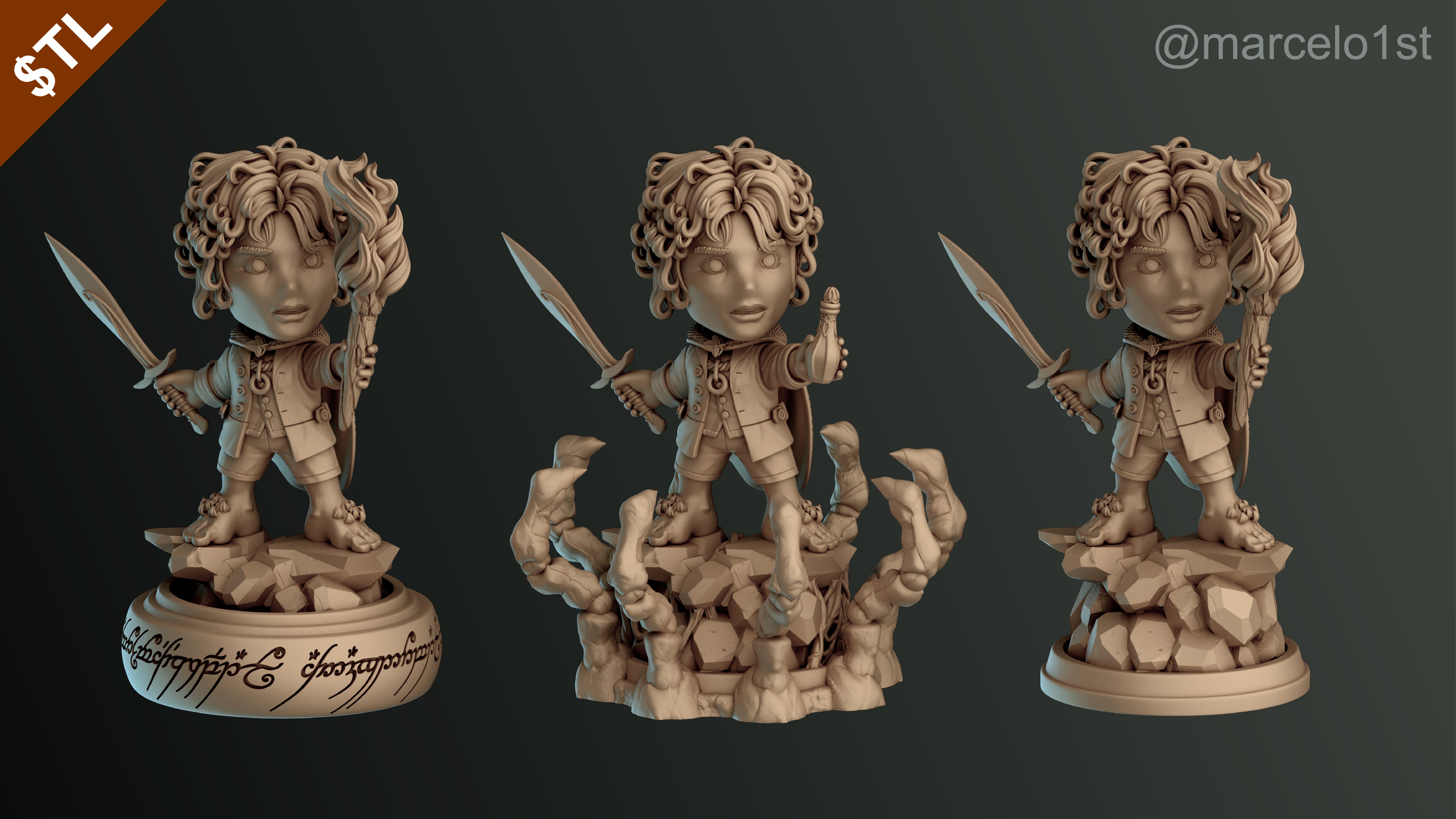 CUTE Frodo Baggins 3D Model - STL for Printing 3D print model_6