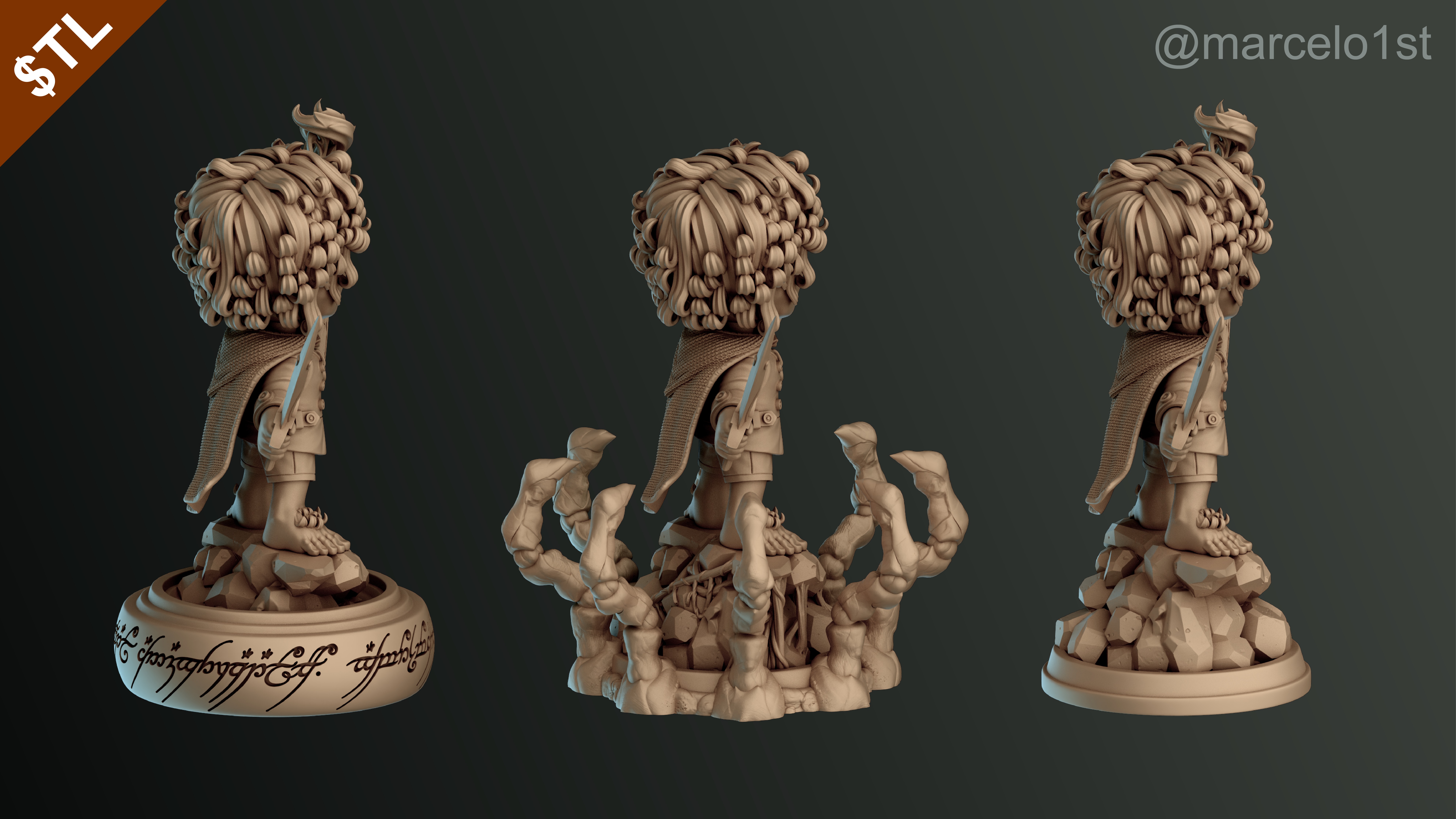 CUTE Frodo Baggins 3D Model - STL for Printing 3D print model_26
