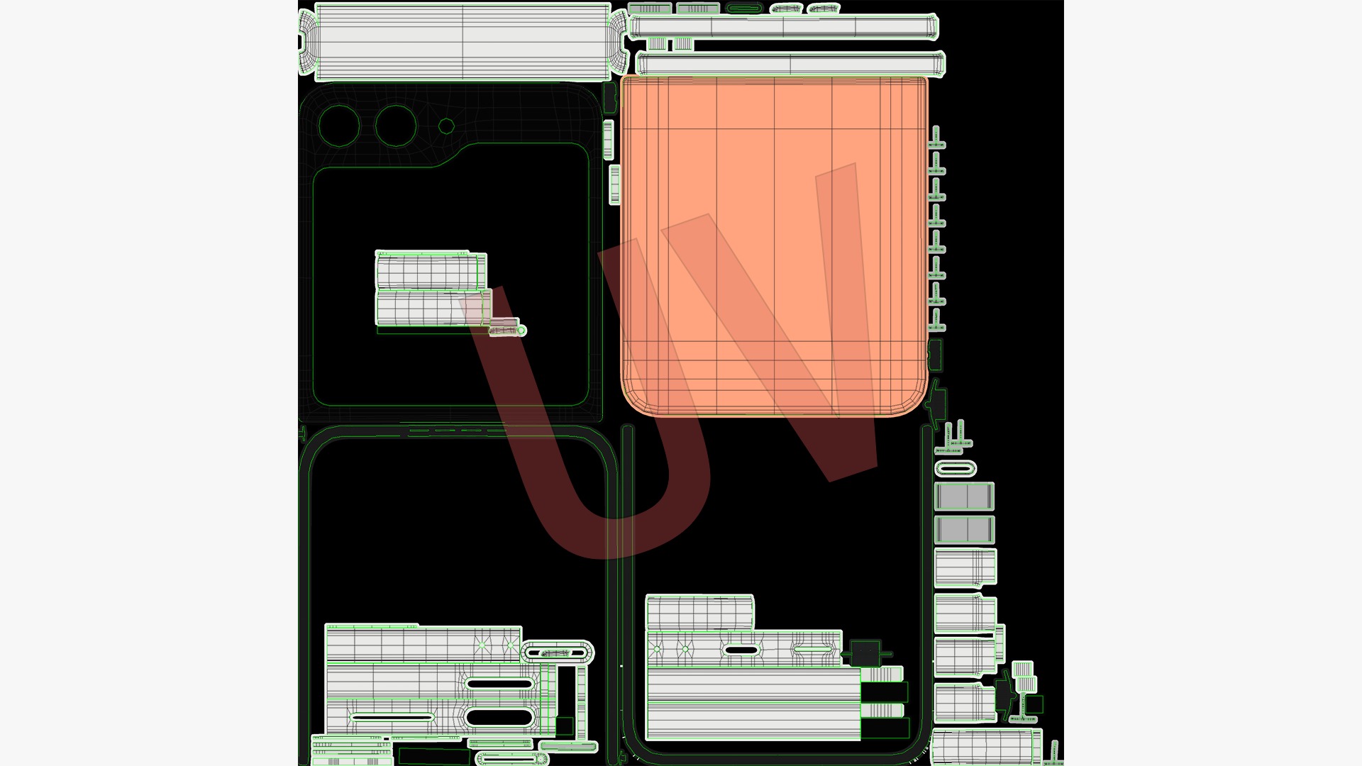 Samsung Galaxy Z Flip 6 Peach 3D model_16