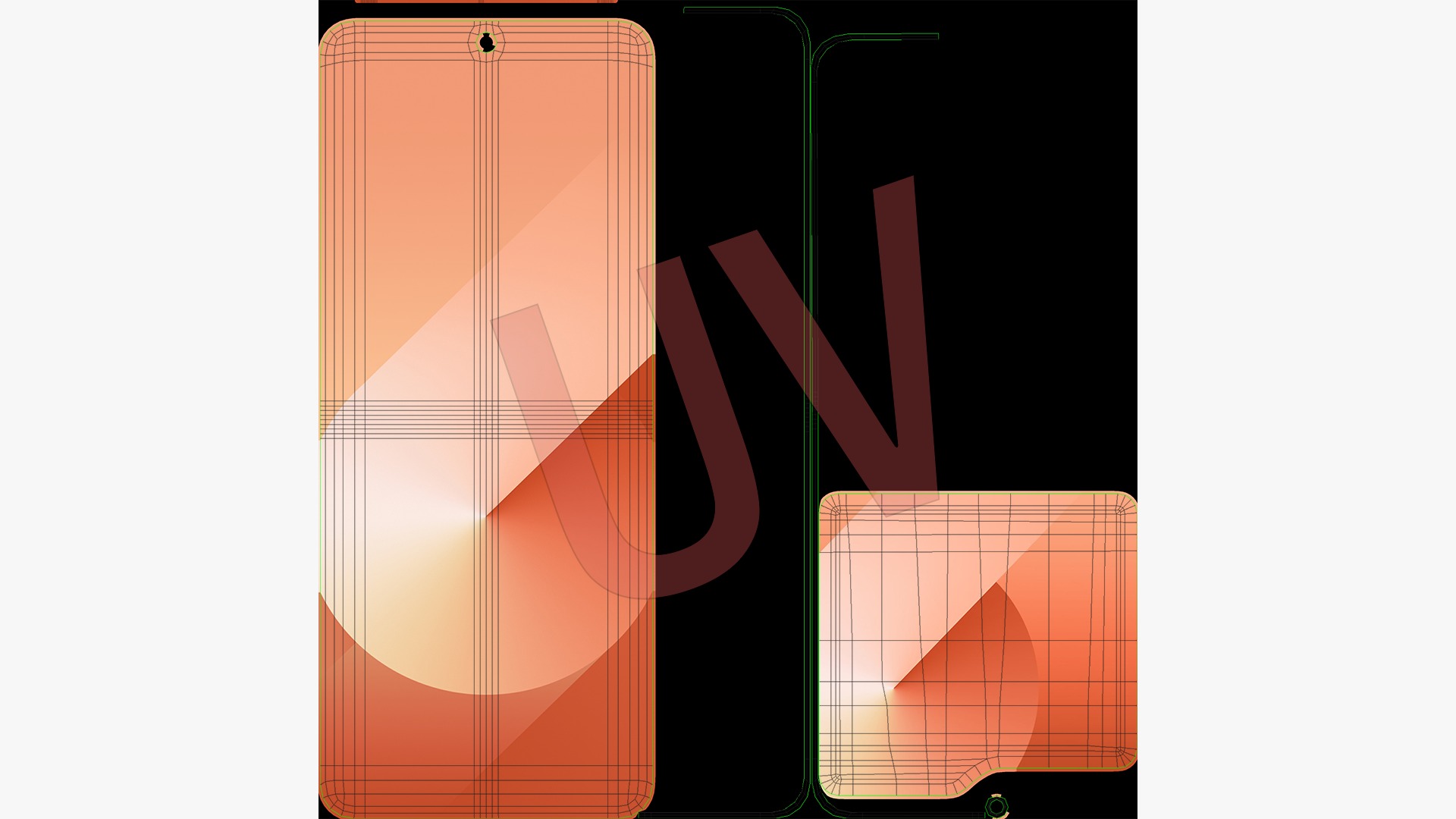 Samsung Galaxy Z Flip 6 Peach 3D model_17