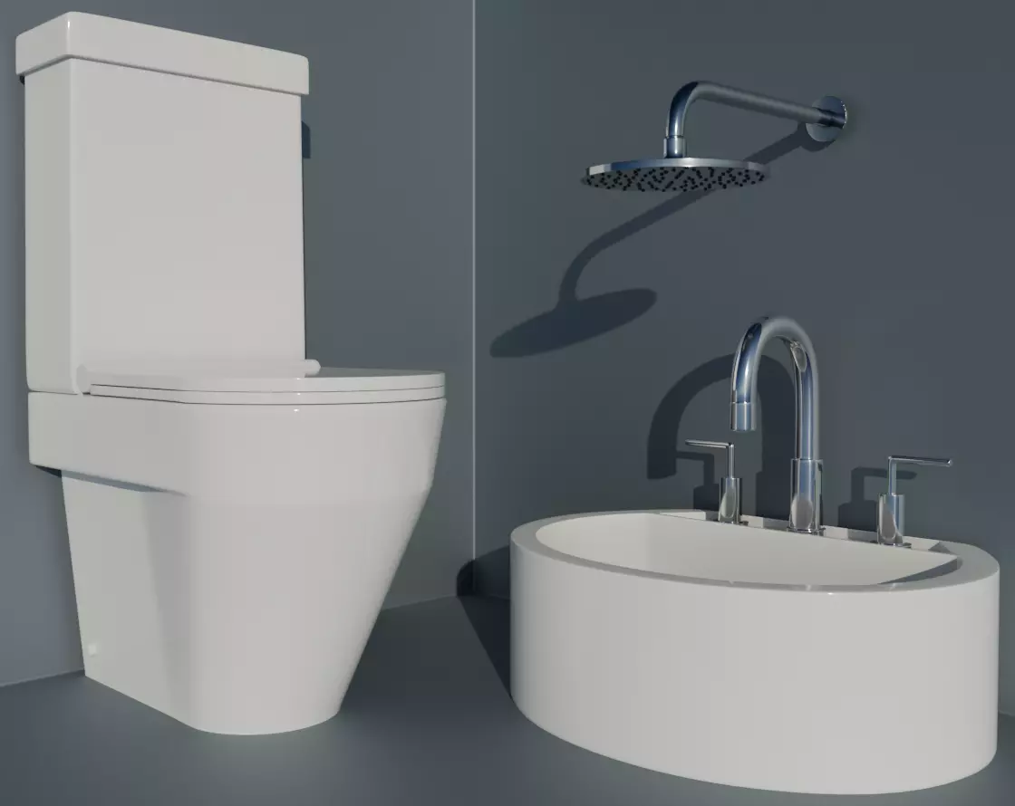 4K High Polly Bathroom Pack 3D model