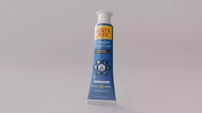 Burts Bees Toothpaste Low-poly 3D model