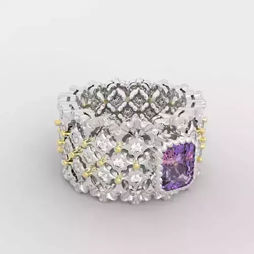 Intricate Gemstone Ring 3D print model