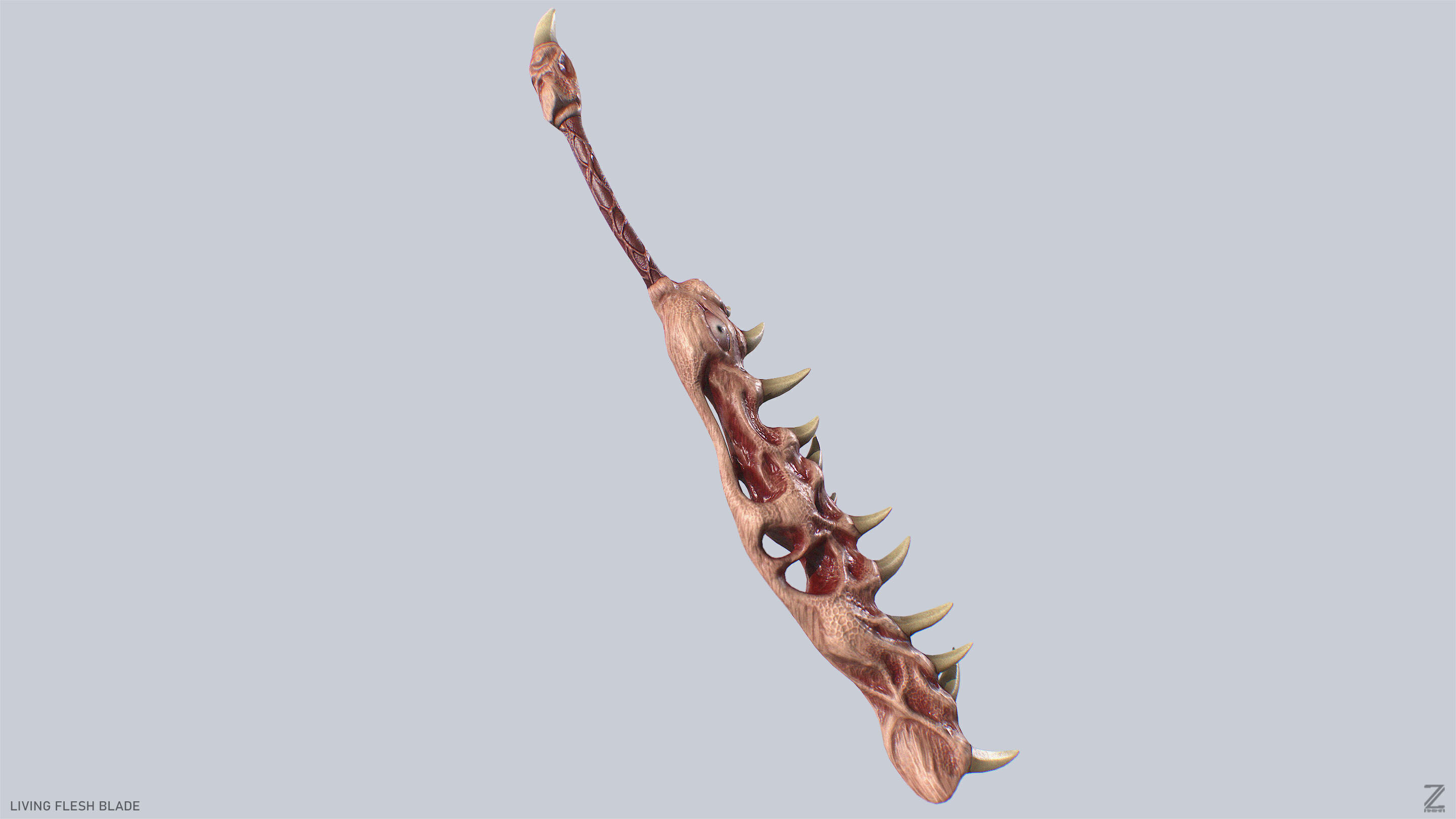 Living flesh blade Low-poly 3D model_7
