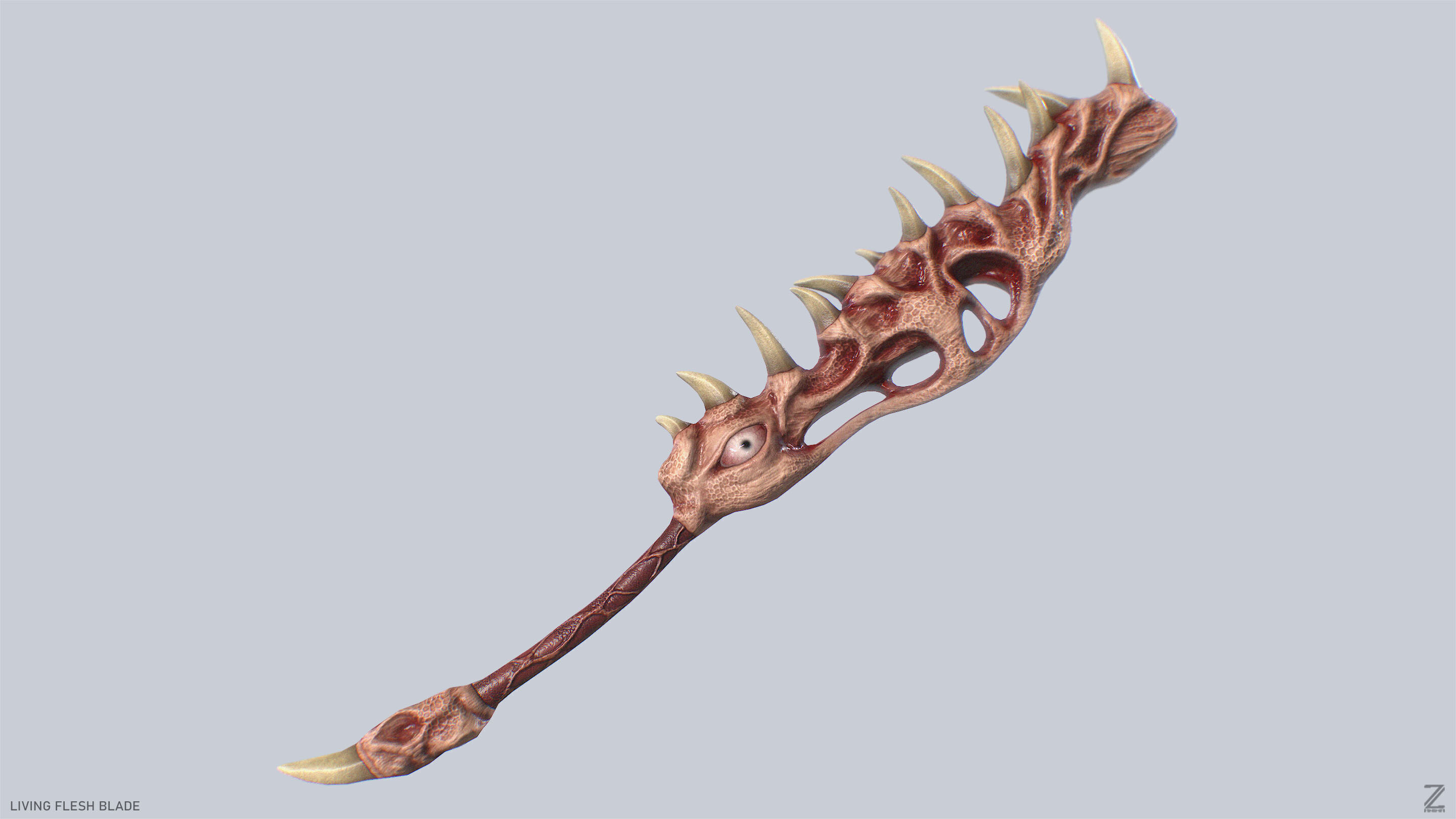 Living flesh blade Low-poly 3D model_5