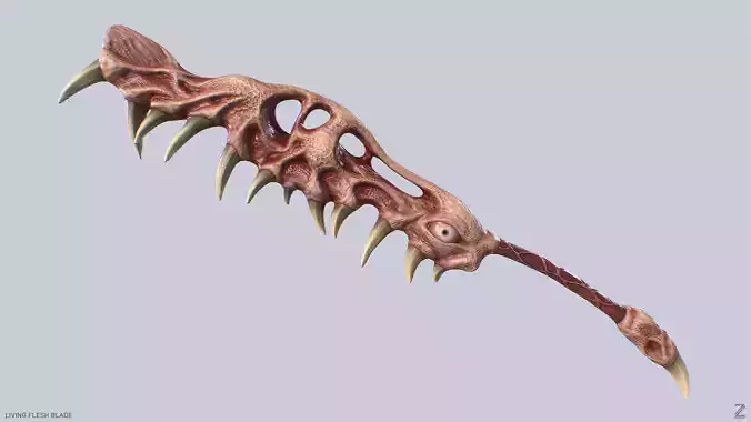 Living flesh blade Low-poly 3D model
