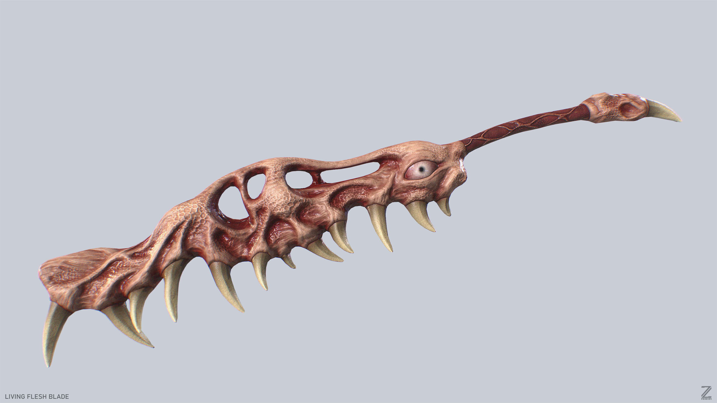 Living flesh blade Low-poly 3D model_2