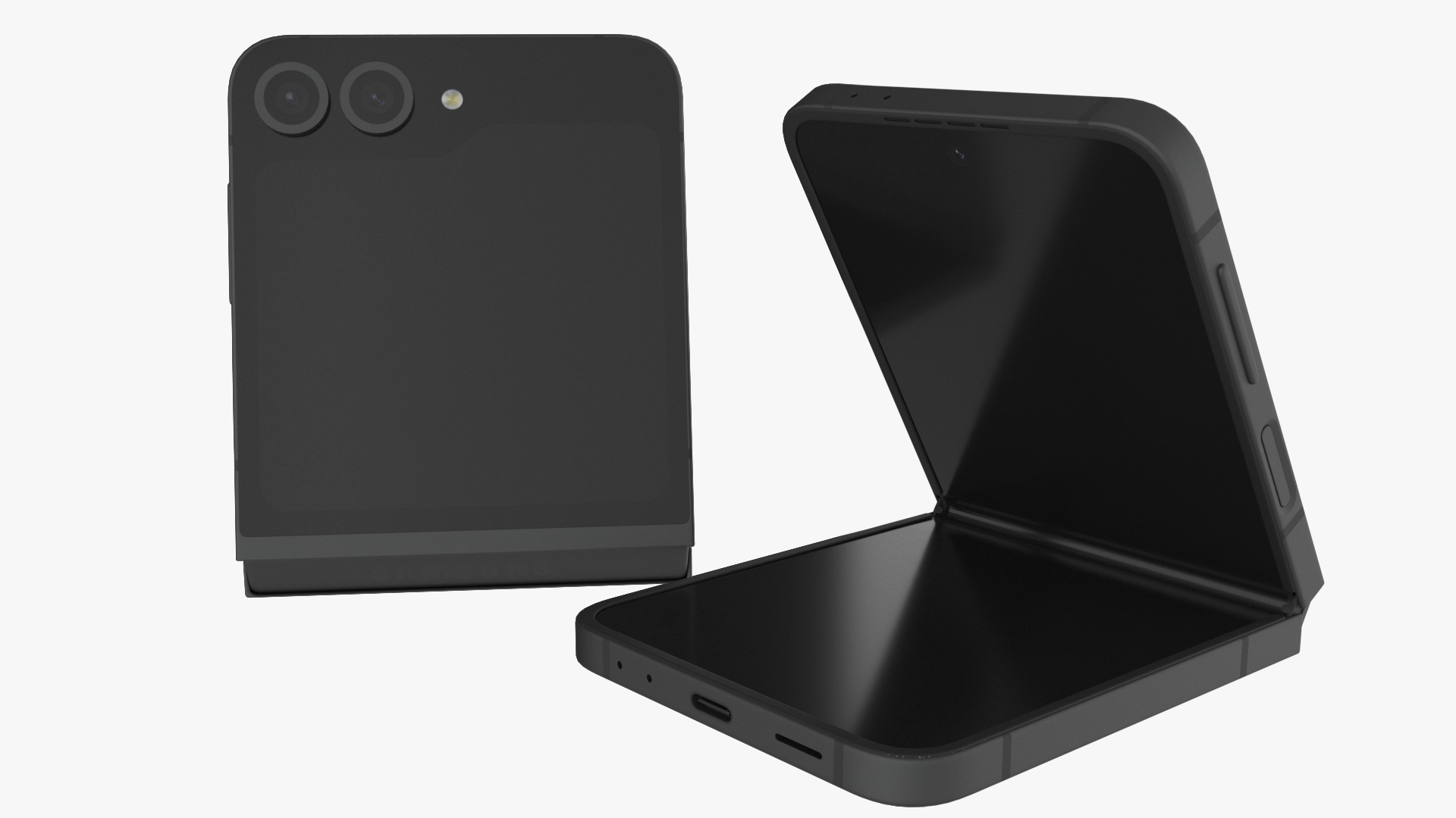 Samsung Galaxy Z Flip 6 Crafted Black 3D model_6