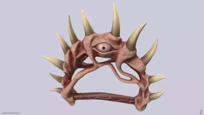 Living flesh blade Low-poly 3D model Living flesh blade Low-poly 3D model