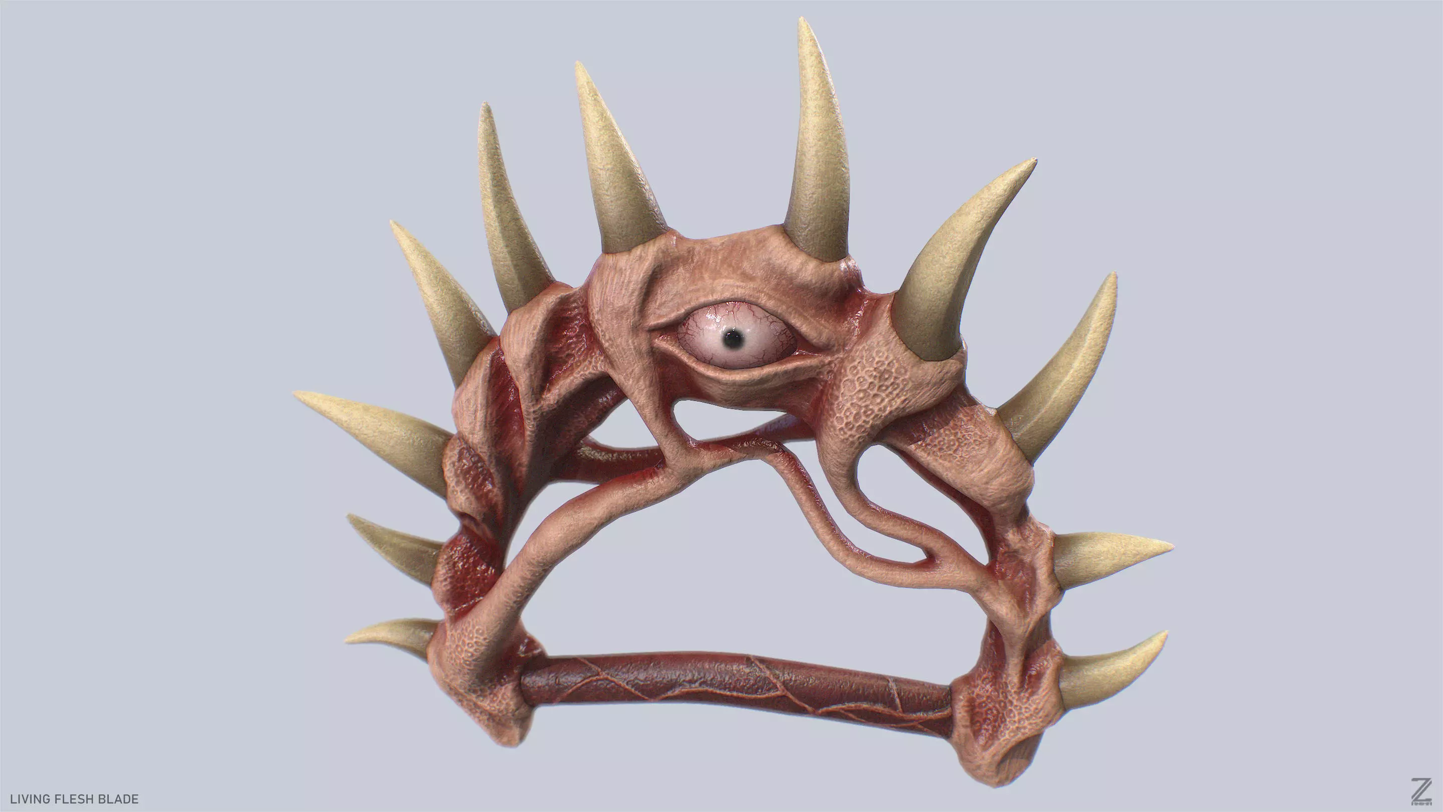 Living flesh blade Low-poly 3D model_0