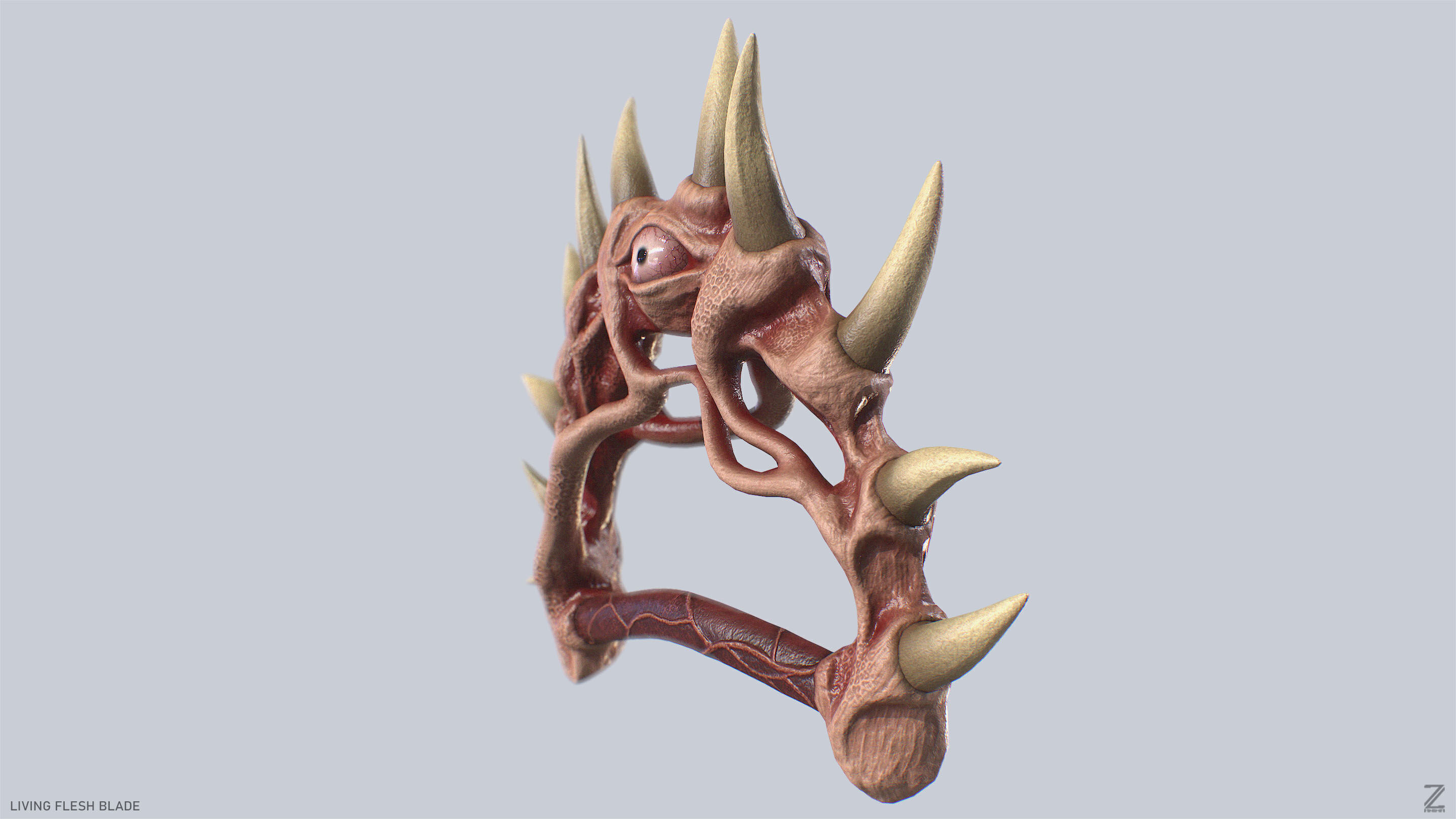 Living flesh blade Low-poly 3D model_2