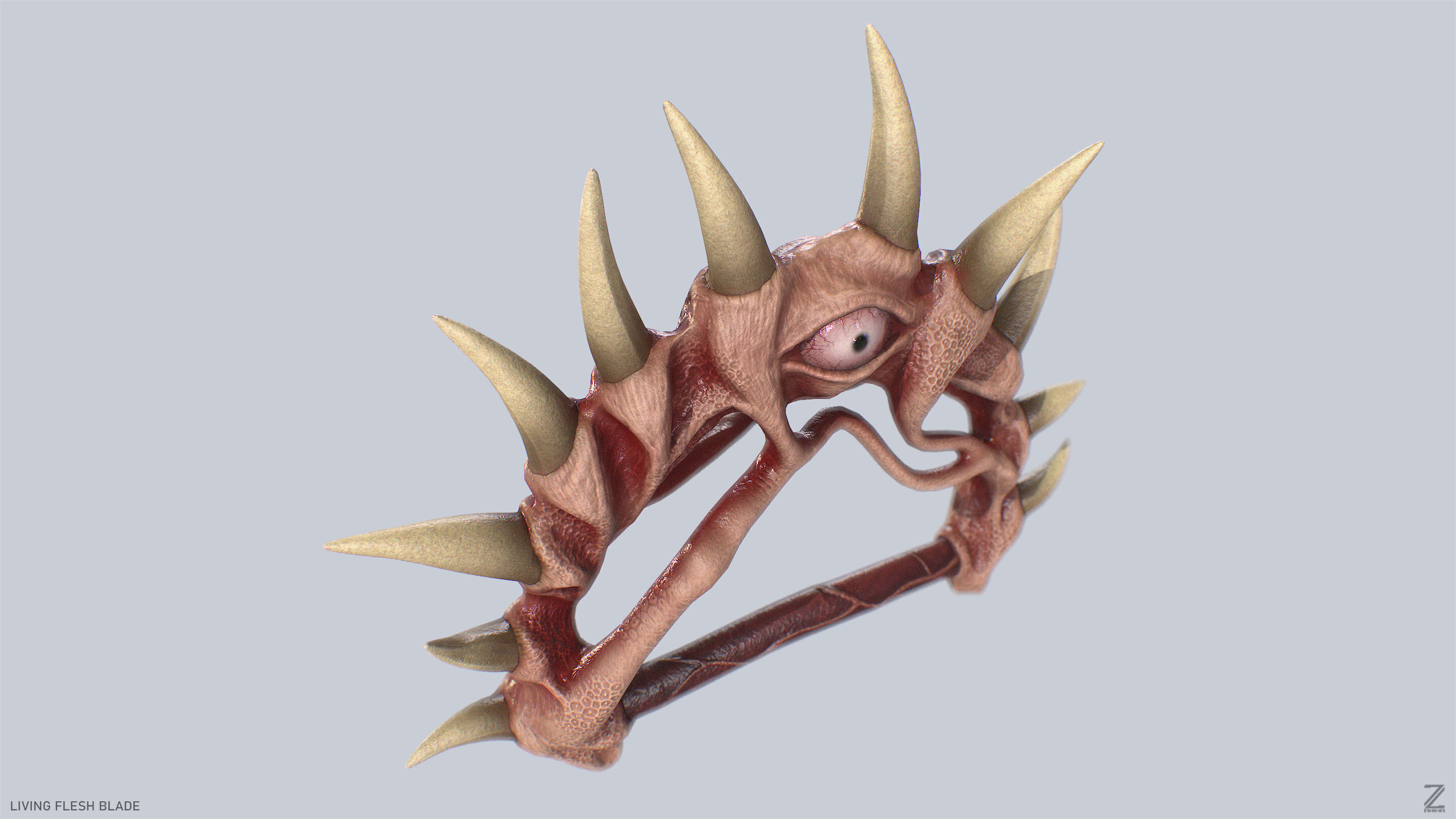 Living flesh blade Low-poly 3D model_6