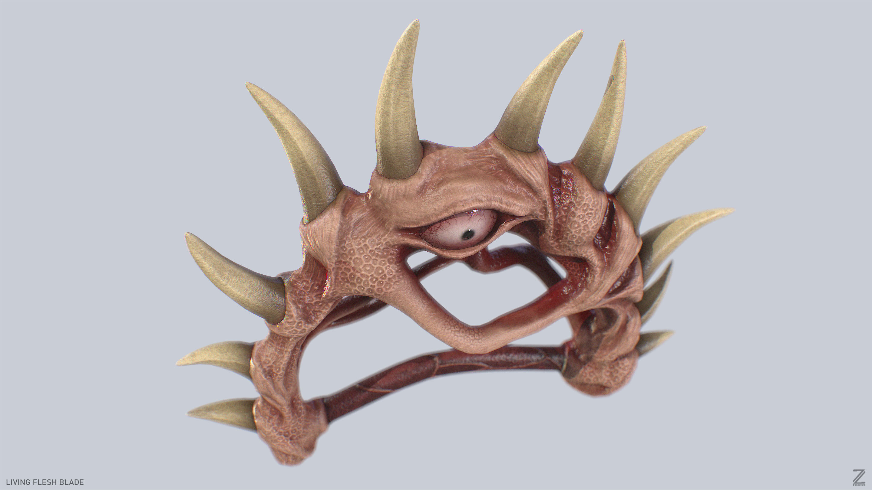 Living flesh blade Low-poly 3D model_7