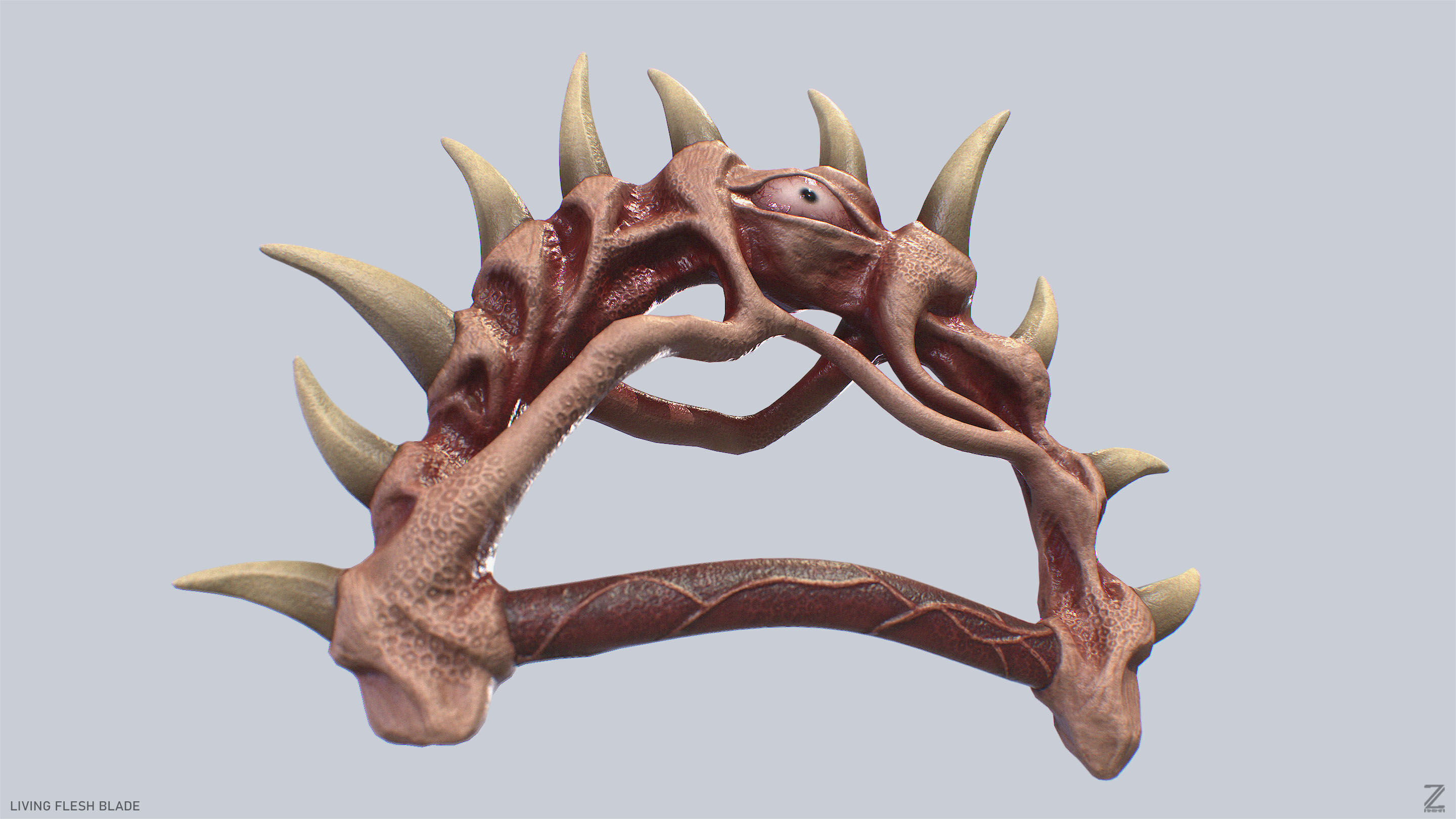 Living flesh blade Low-poly 3D model_9