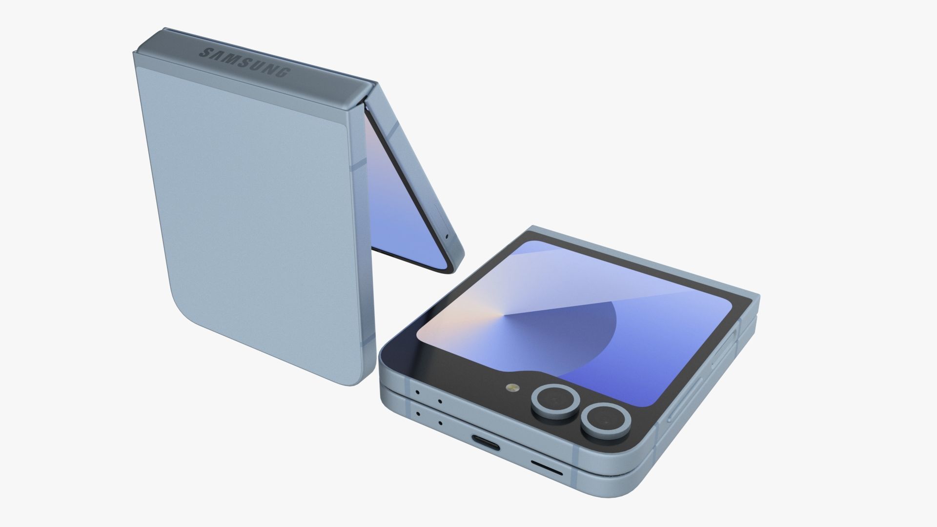 Samsung Galaxy Z Flip 6 Blue 3D model_5