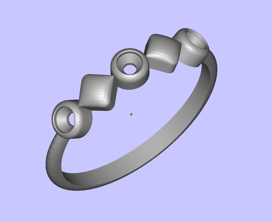 Triple Ring 3D print model_1