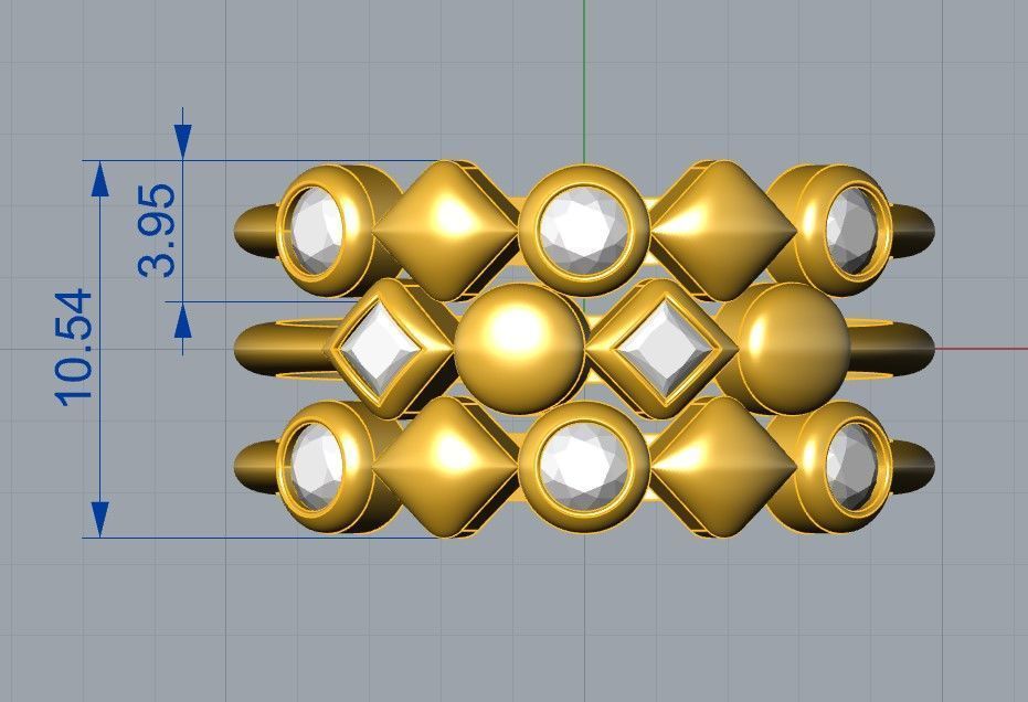 Triple Ring 3D print model_3